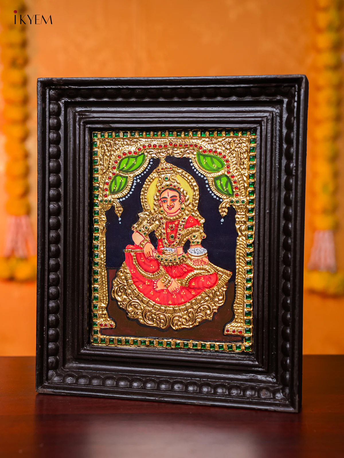 Stunning Goddess Annapoorani Tanjore painting (13*11 inches) - KJ03166 - Image 2