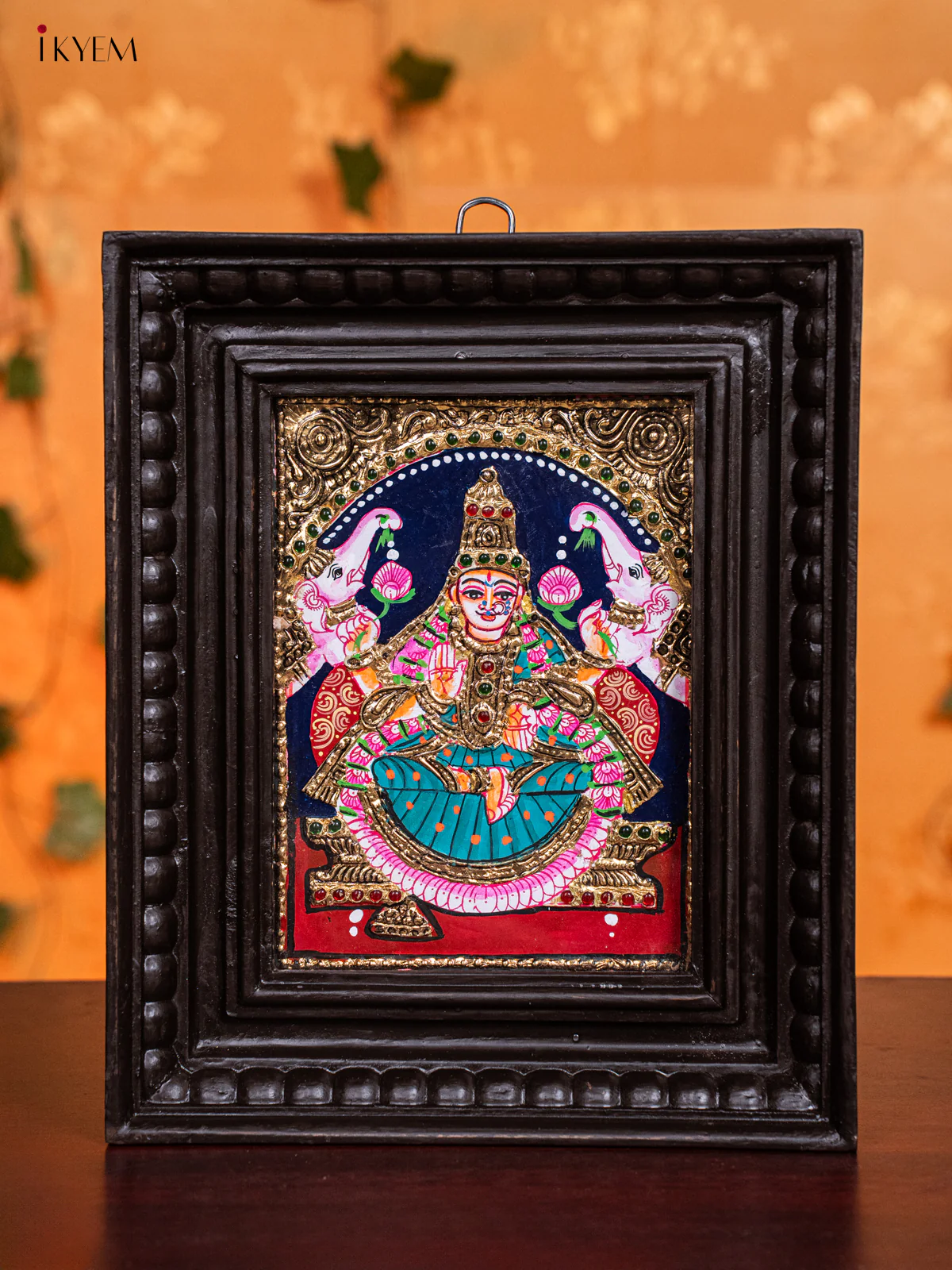 Regal Goddess GajaLakshmi Thanjavur painting (11x9) - KH26128
