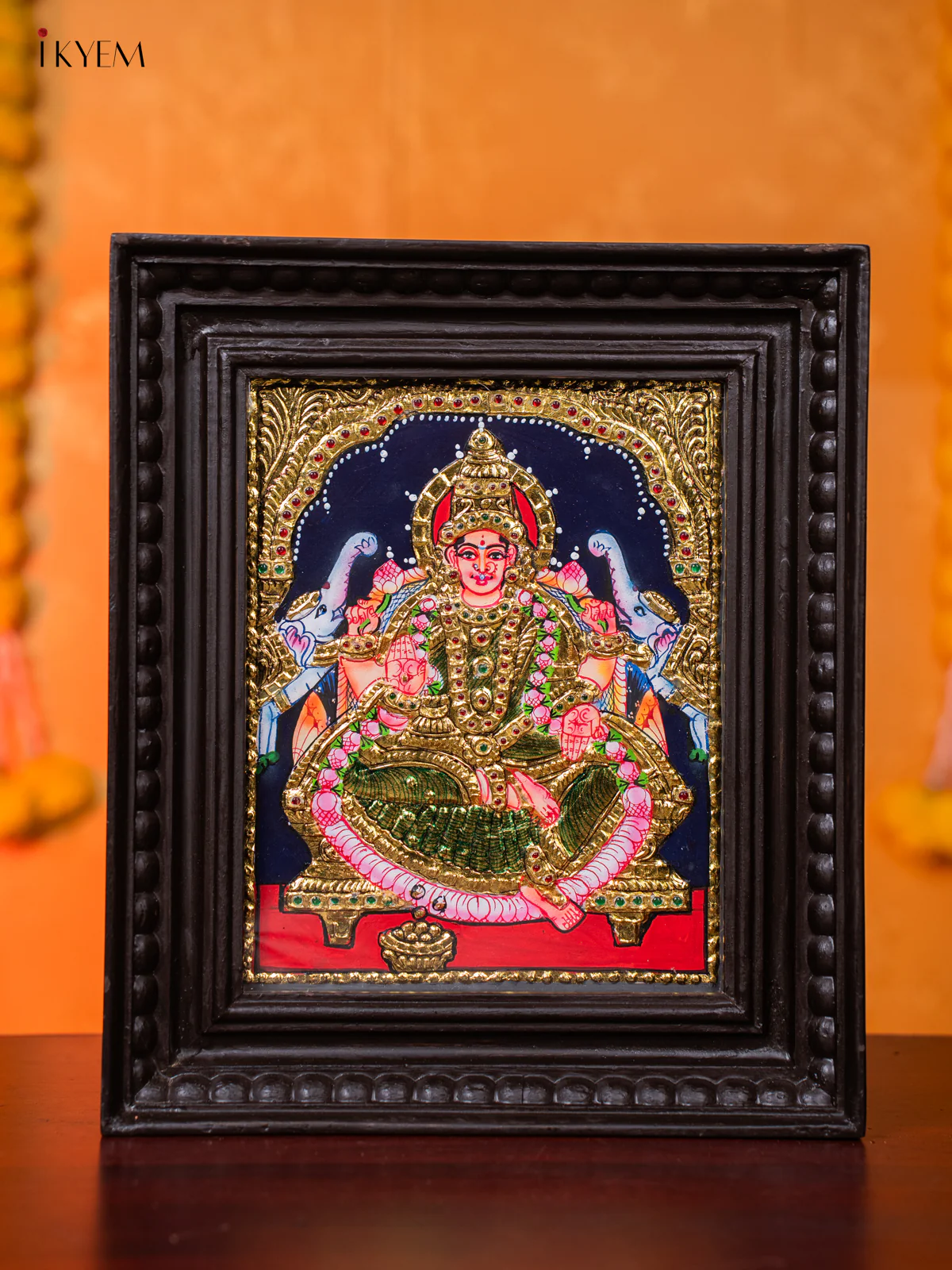 Beautiful Goddess Gajalakshmi Tanjore painting (13*11 Inches) - KJ03118