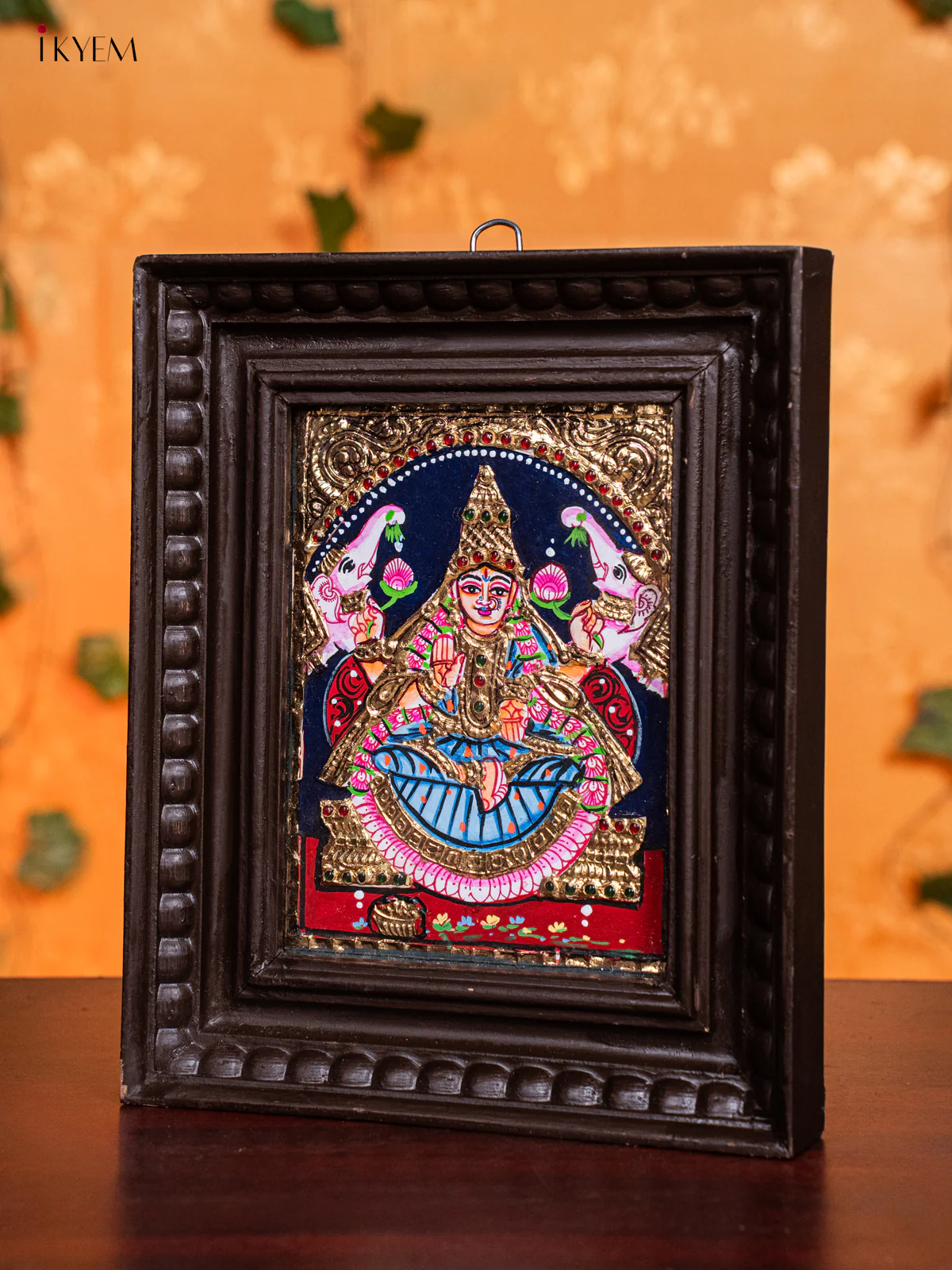 Goddess Gajalakshmi Tanjore Painting - (11x9) Inch - KH26129 - Image 4