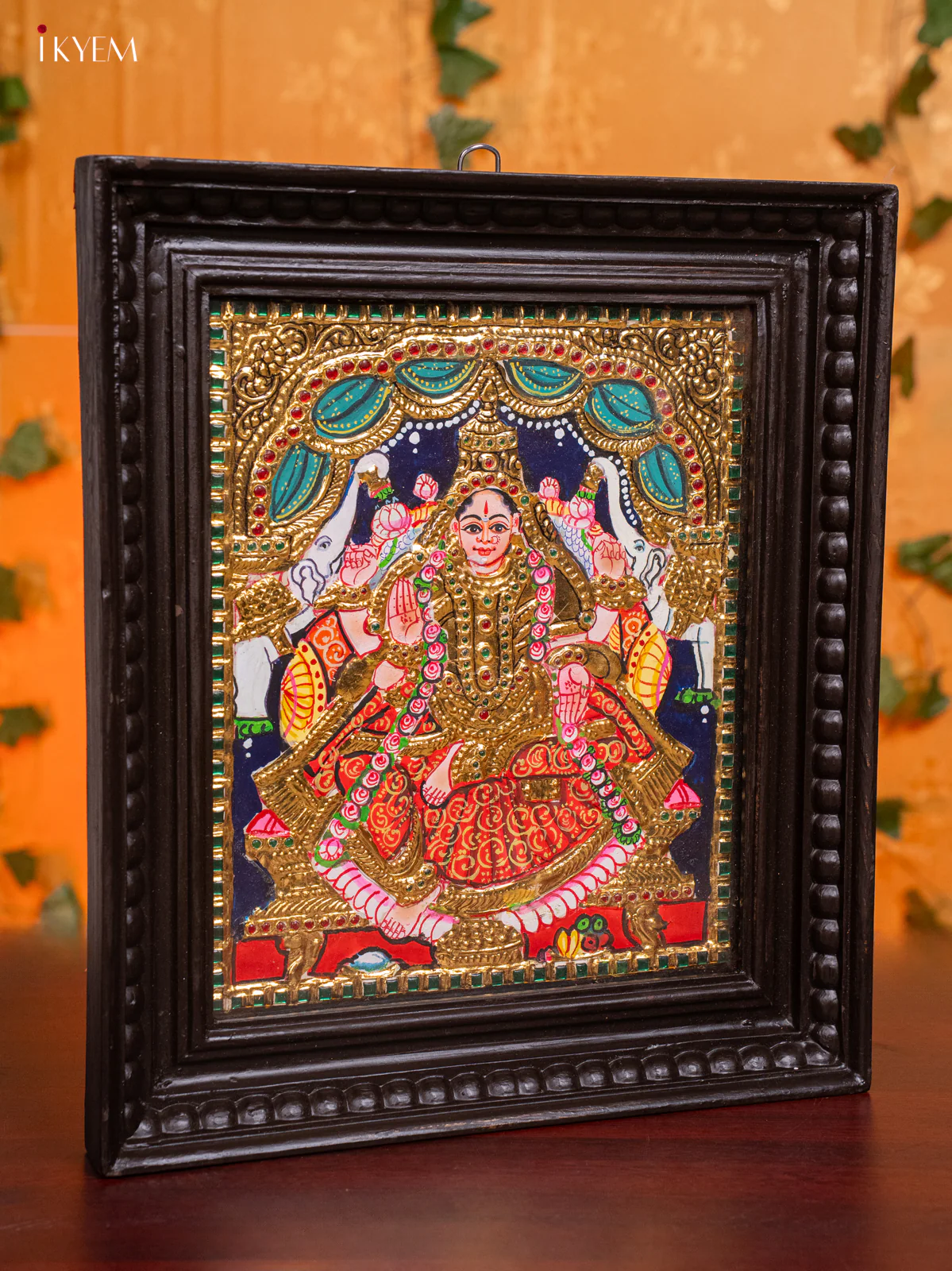 Goddess Gaja Lakshmi Tanjore Painting - (13 x 15) Inch - KH26178 - Image 2