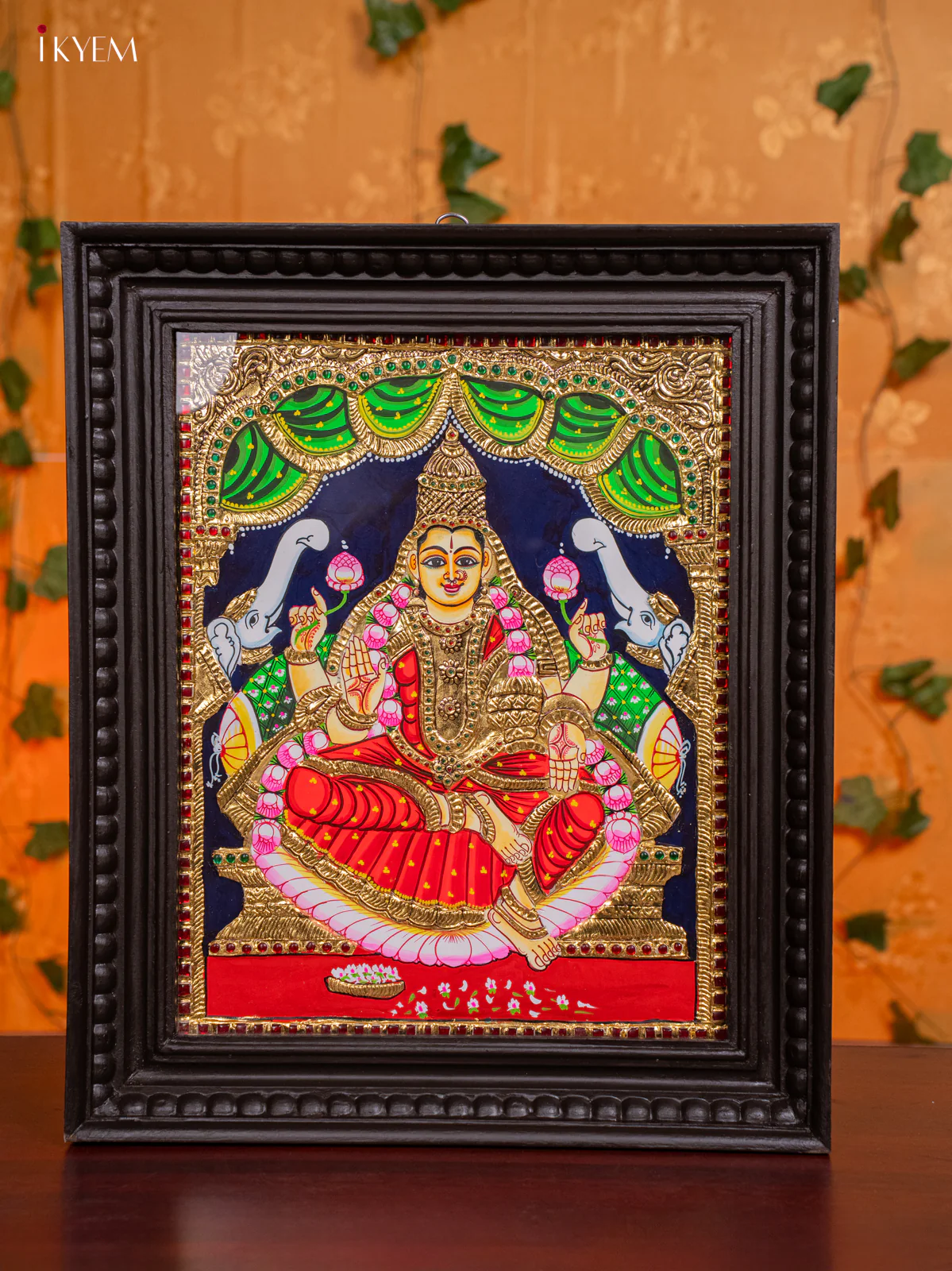 Divine Goddess GajaLakshmi Tanjore painting (18x15 Inch) - KH26189