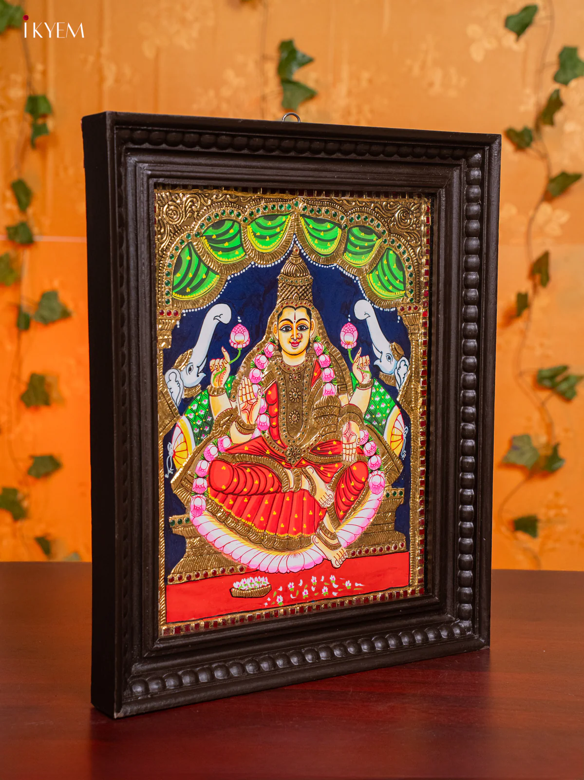 Divine Goddess GajaLakshmi Tanjore painting (18x15 Inch) - KH26189 - Image 2