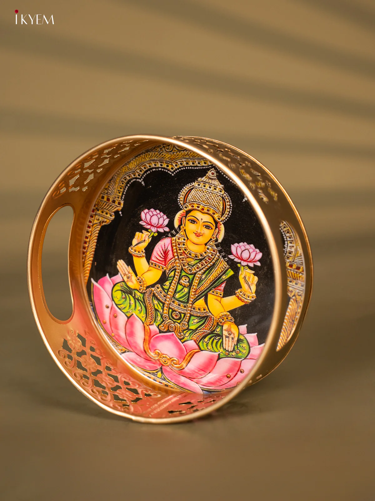 Elegant Goddess Lakshmi Printed Digital Metal Tray - KH05151 - Image 3