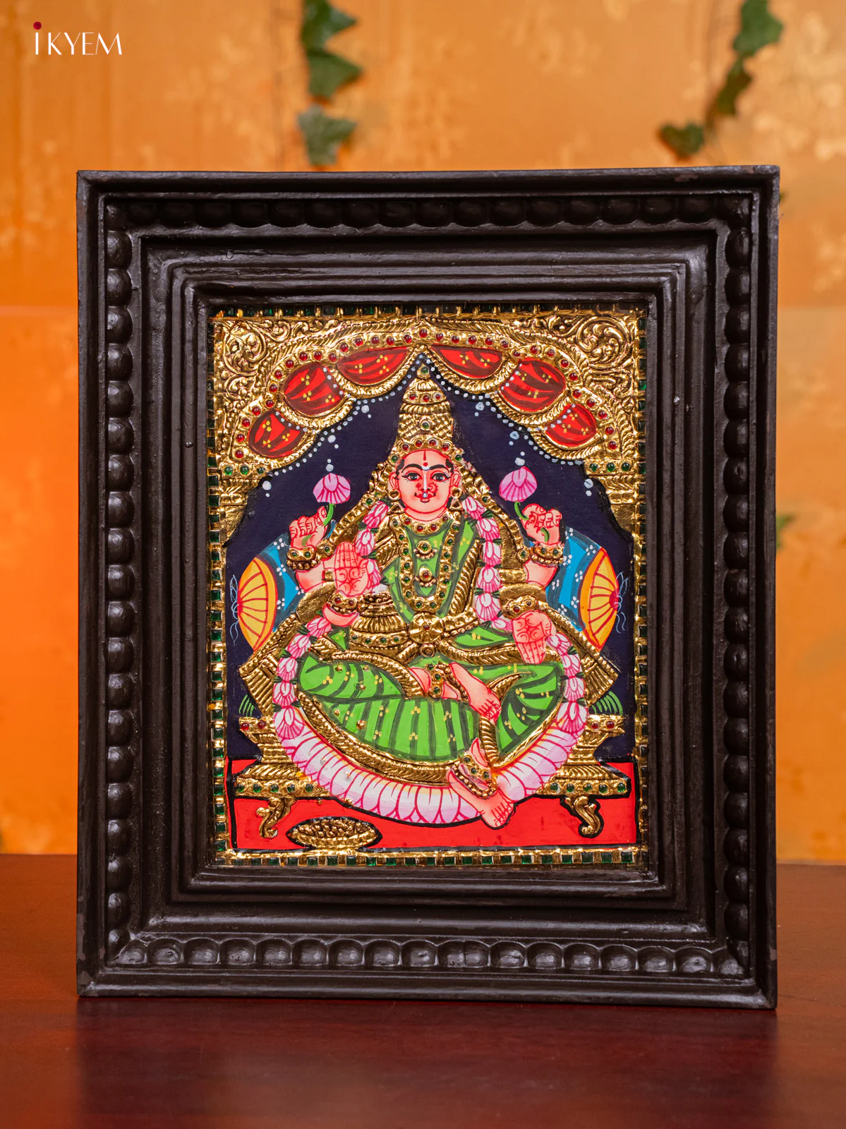 Goddess Gaja Lakshmi Tanjore Painting - (13x11) Inch - KH26161