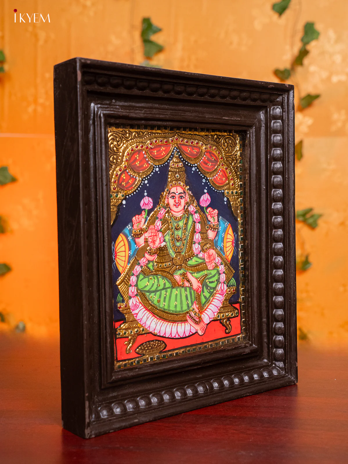 Goddess Gaja Lakshmi Tanjore Painting - (13x11) Inch - KH26161 - Image 2