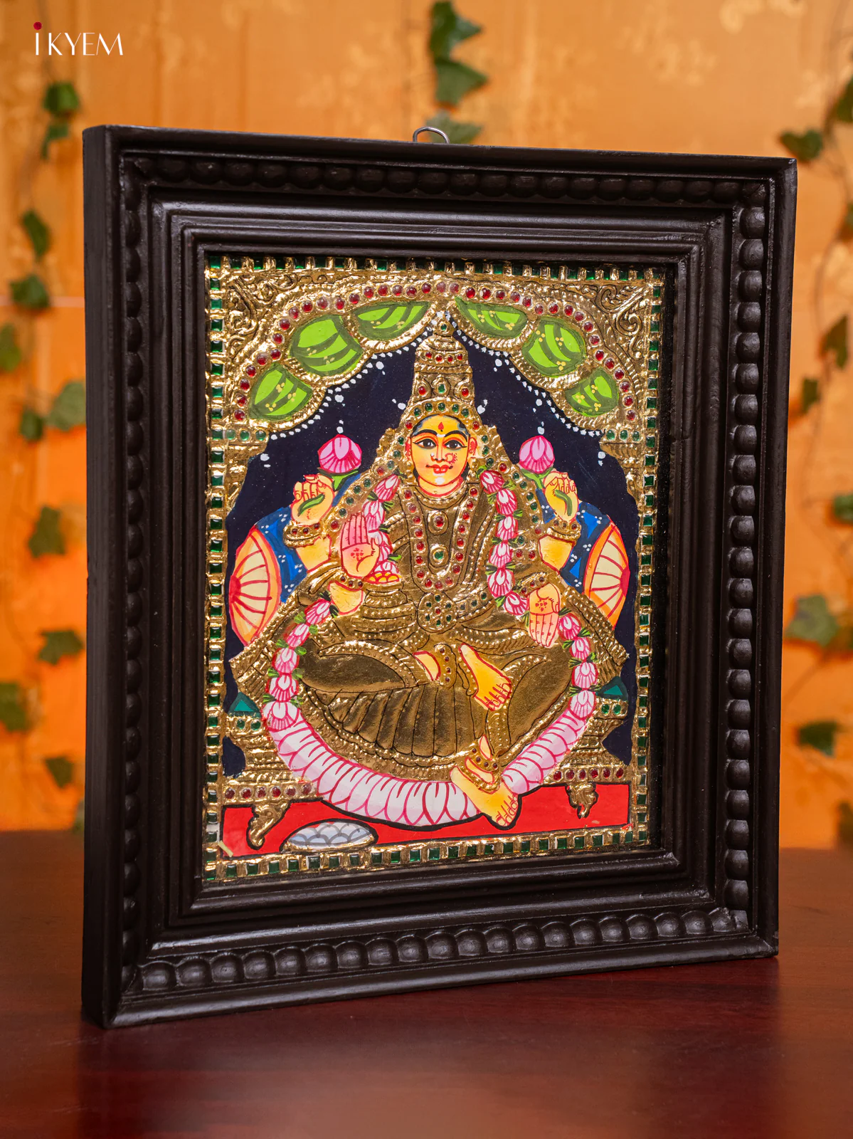 Goddess Gaja Lakshmi Tanjore Painting - (13 x 15) Inch - KH26174 - Image 2