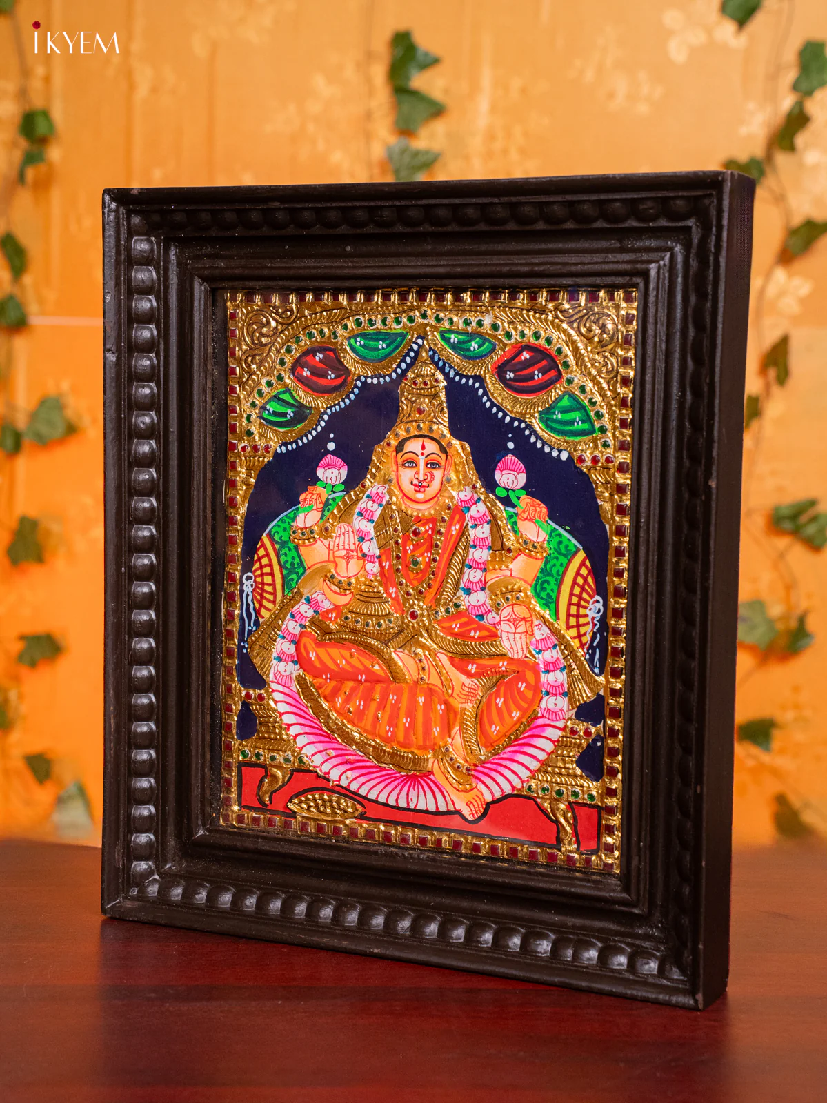 Goddess Gaja Lakshmi Tanjore Painting - (15x13) Inch - KH26177 - Image 4