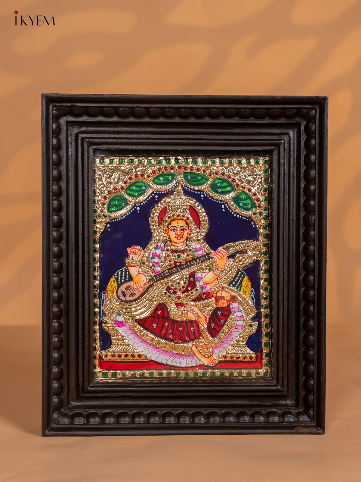 Goddess Saraswathi Tanjore painting - (13×11) Inch - KJ03135