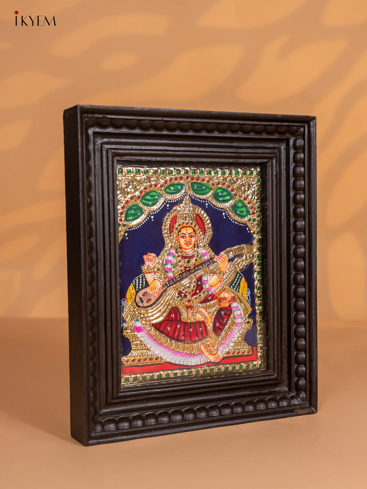 Goddess Saraswathi Tanjore painting - (13×11) Inch - KJ03135 - Image 2