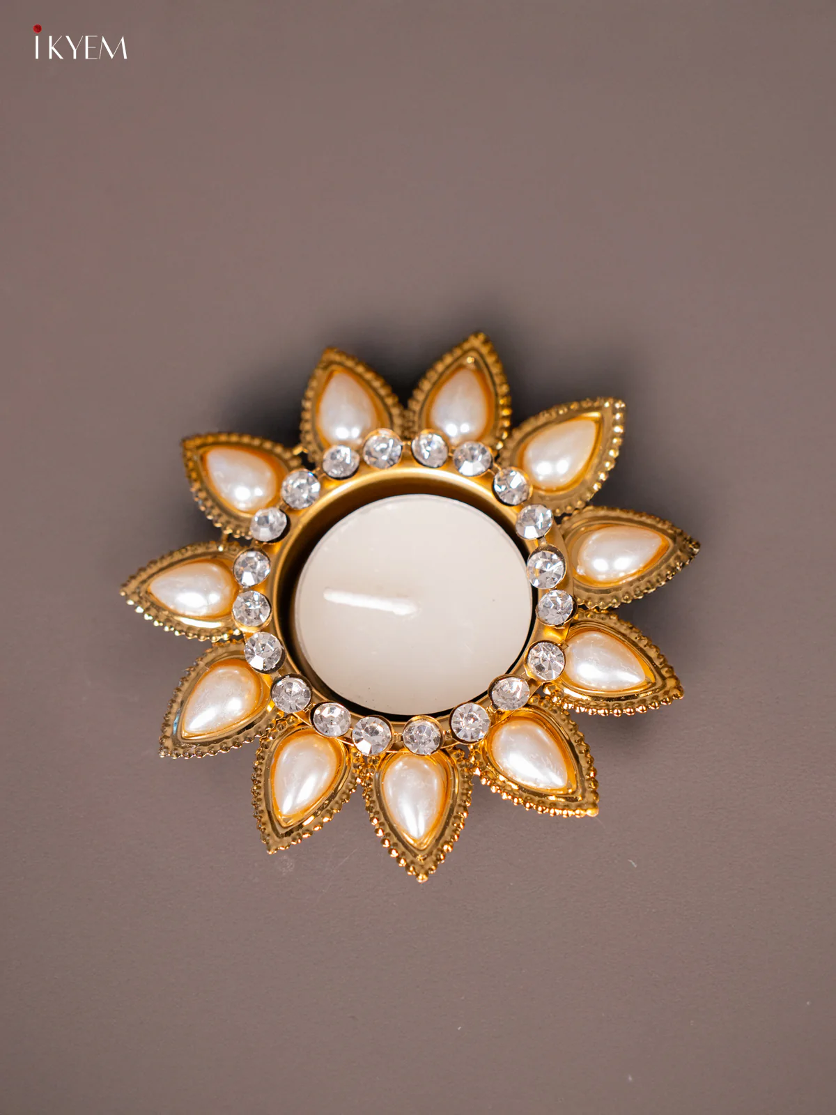 Timeless Gold Coated Flower Designed T Light Candle Holders - KI18121