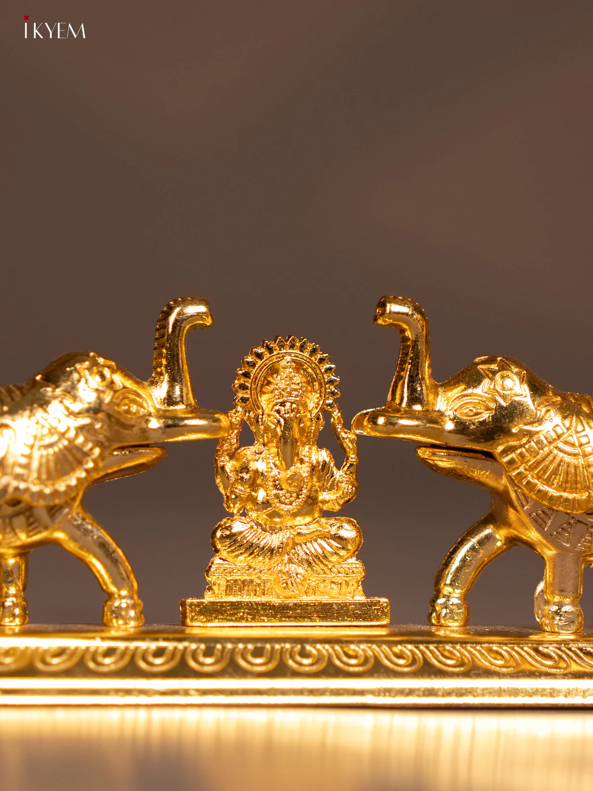 Chic Silver Plated Kumkum Holder with Lakshmi & 2 Elephants - KE29134 - Image 2