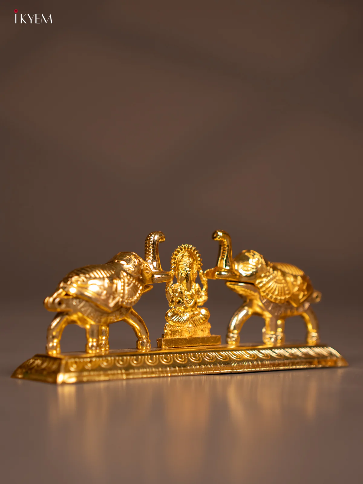 Chic Silver Plated Kumkum Holder with Lakshmi & 2 Elephants - KE29134 - Image 3