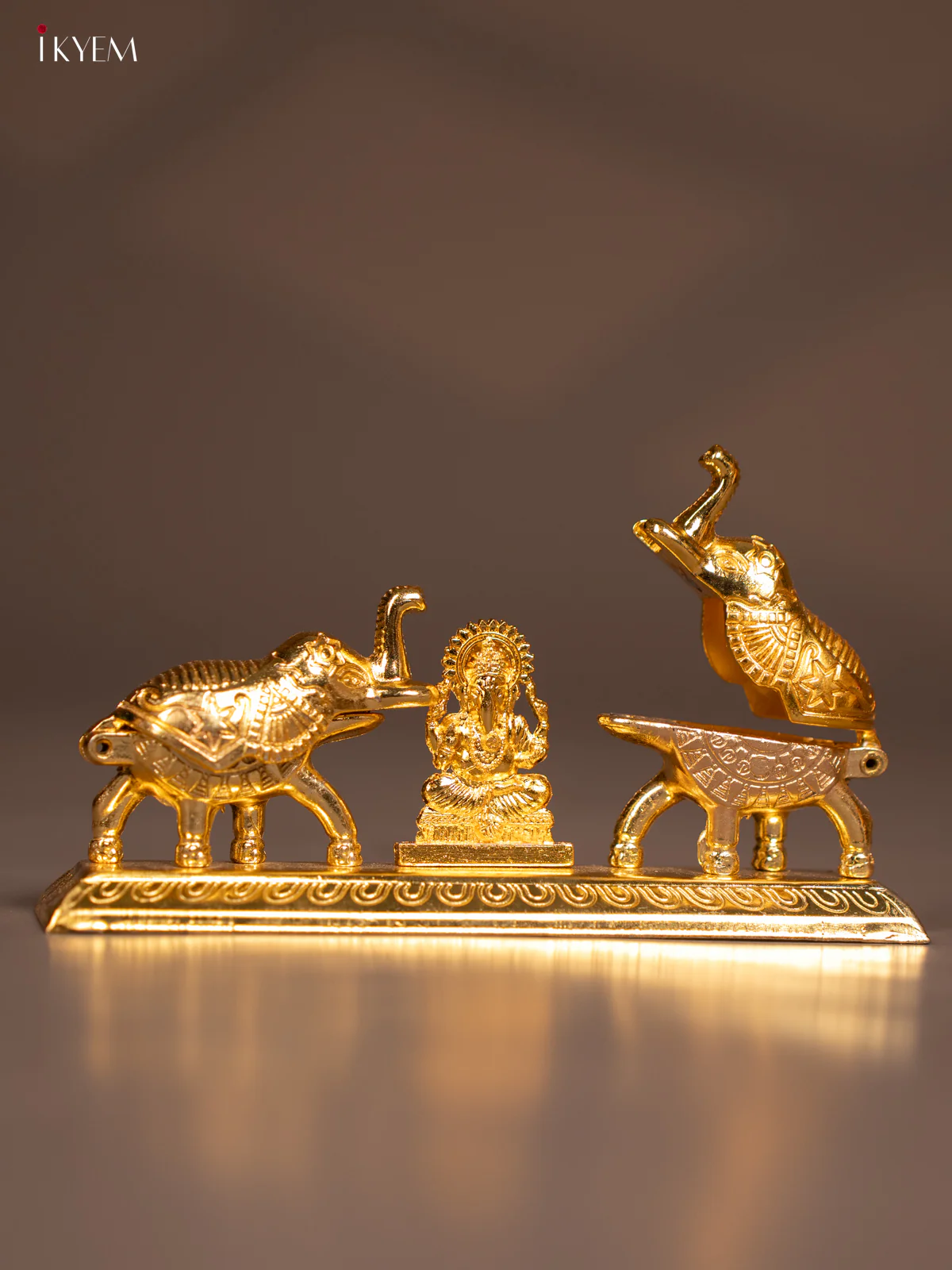 Chic Silver Plated Kumkum Holder with Lakshmi & 2 Elephants - KE29134 - Image 4