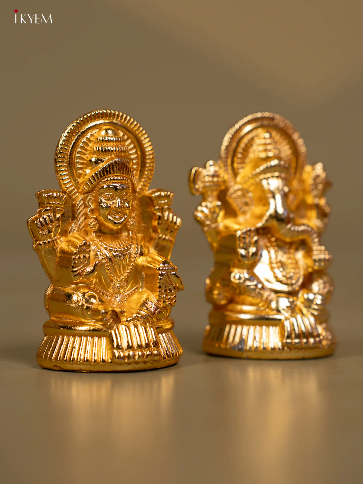 Set of 2 Cute Gold Plated Lakshmi & Ganesh Idol - KB11115 - Image 3