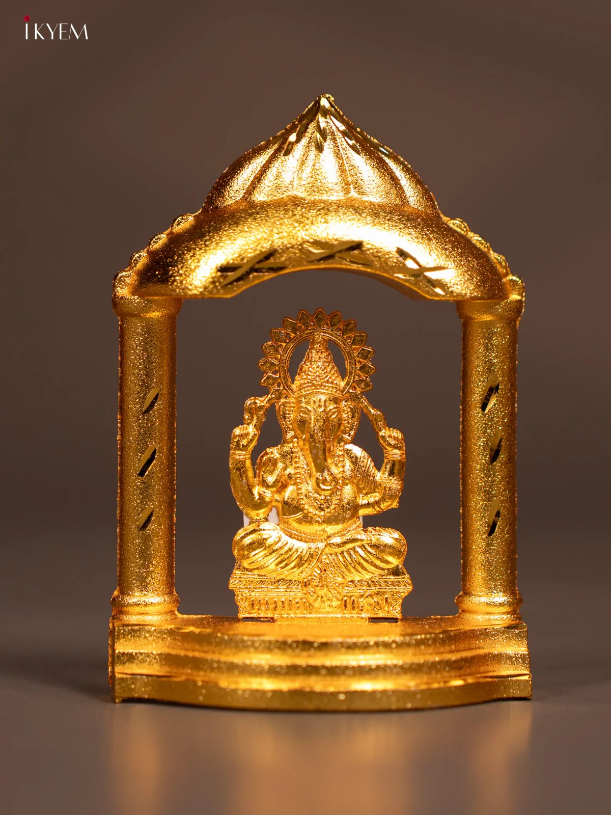 Elegant Gold Plated Lord Ganesha In Temple Frame - KE29128
