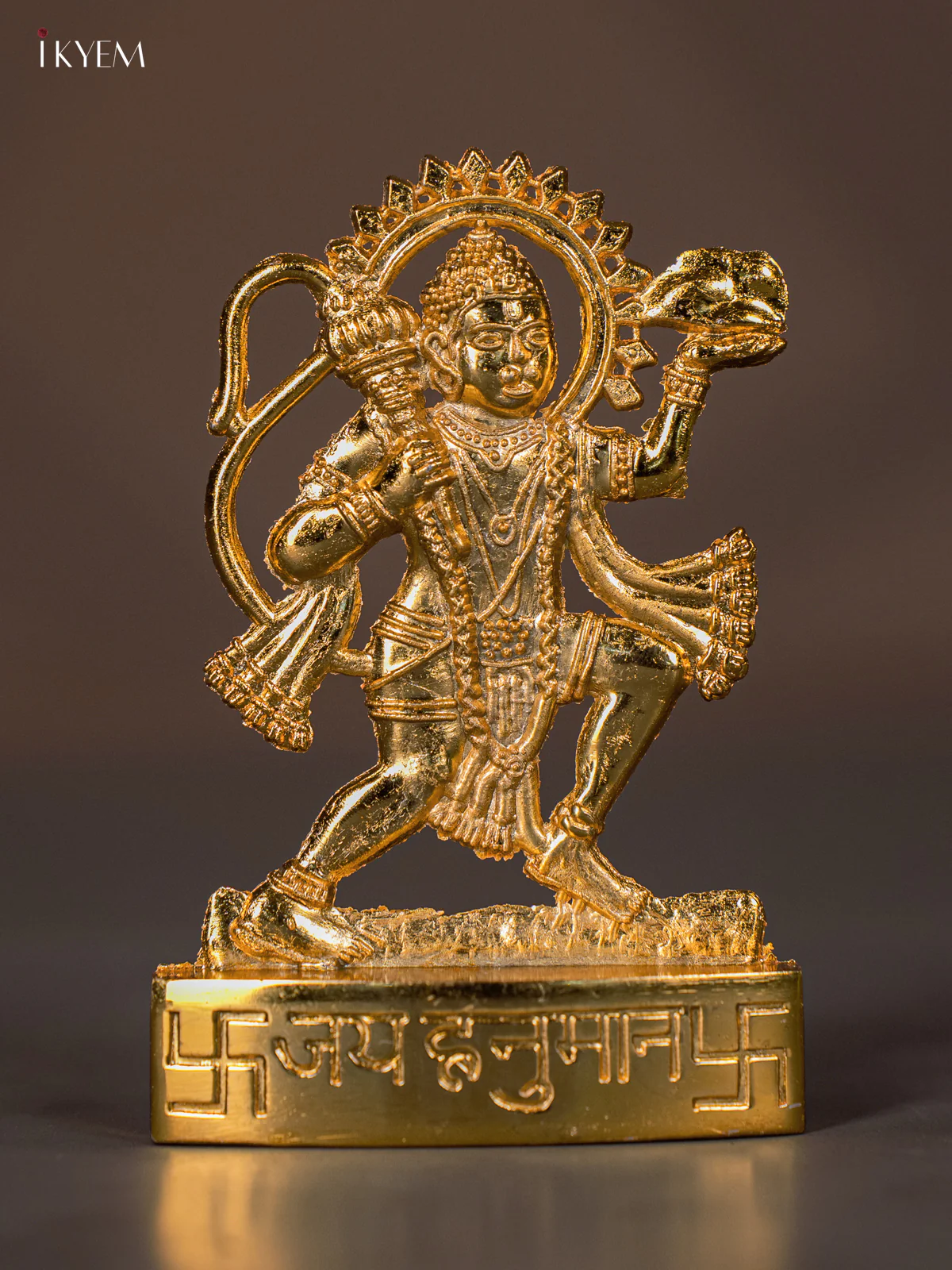 Divine Gold Plated Lord Hanuman Idol - 3.8 Inches - KI20154