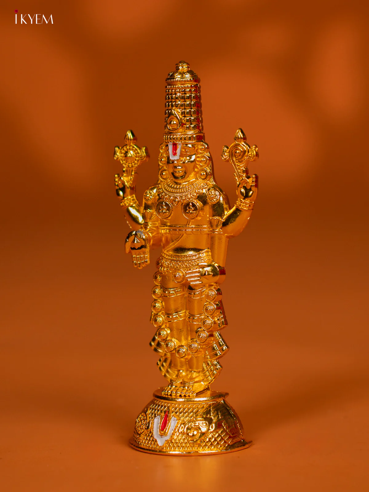 Exquisite Gold plated Tirupati Balaji Idol - KF28141 - Image 3