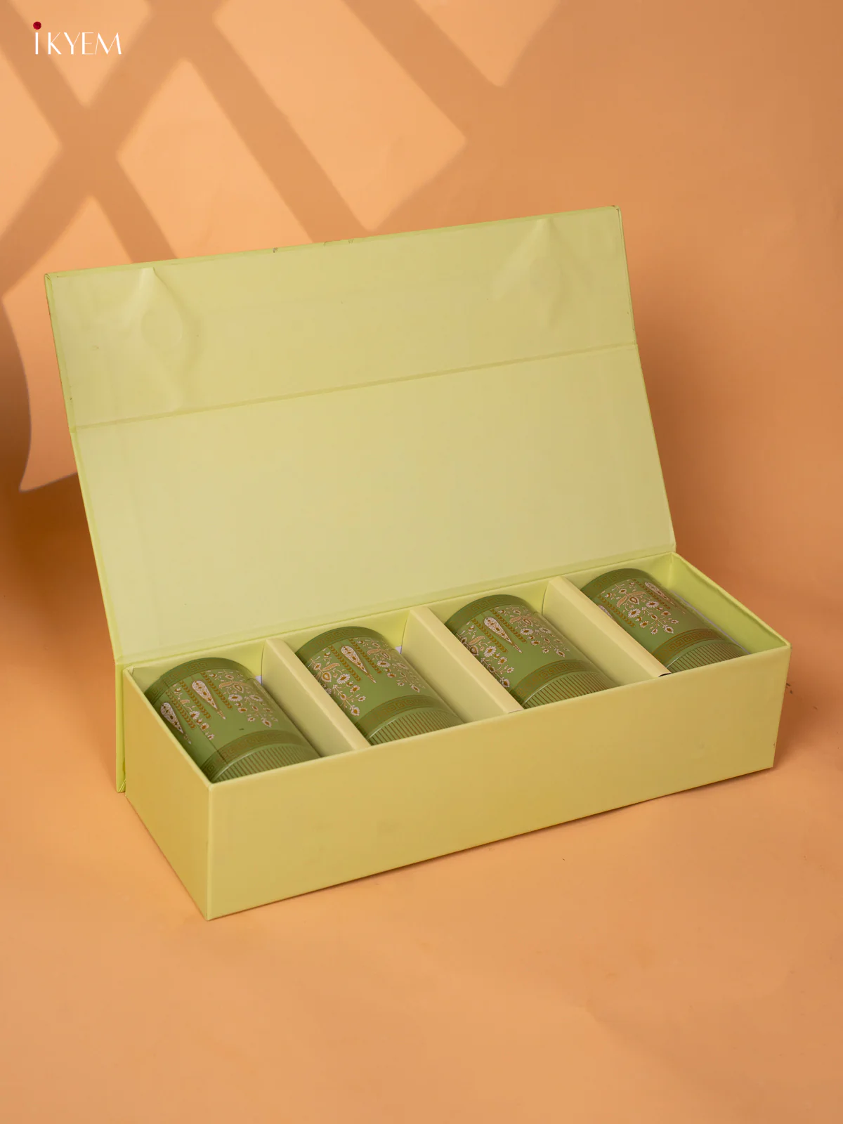 Green Digital Printed Dry Fruit Hamper Box with 4 Big Jars - KB27128 - Image 2