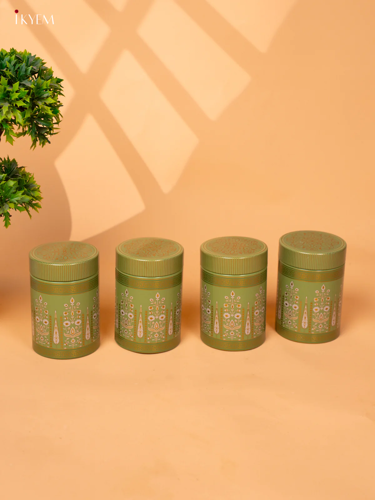 Green Digital Printed Dry Fruit Hamper Box with 4 Big Jars - KB27128 - Image 4