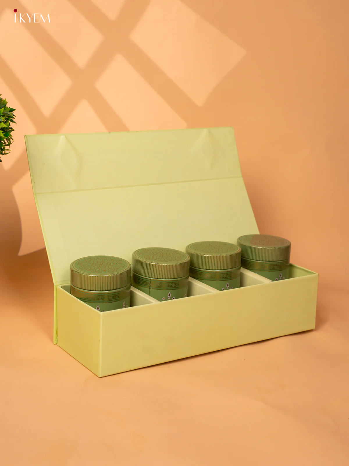 Green Digital Printed Dry Fruit Hamper Box with 4 Big Jars - KB27128 - Image 7