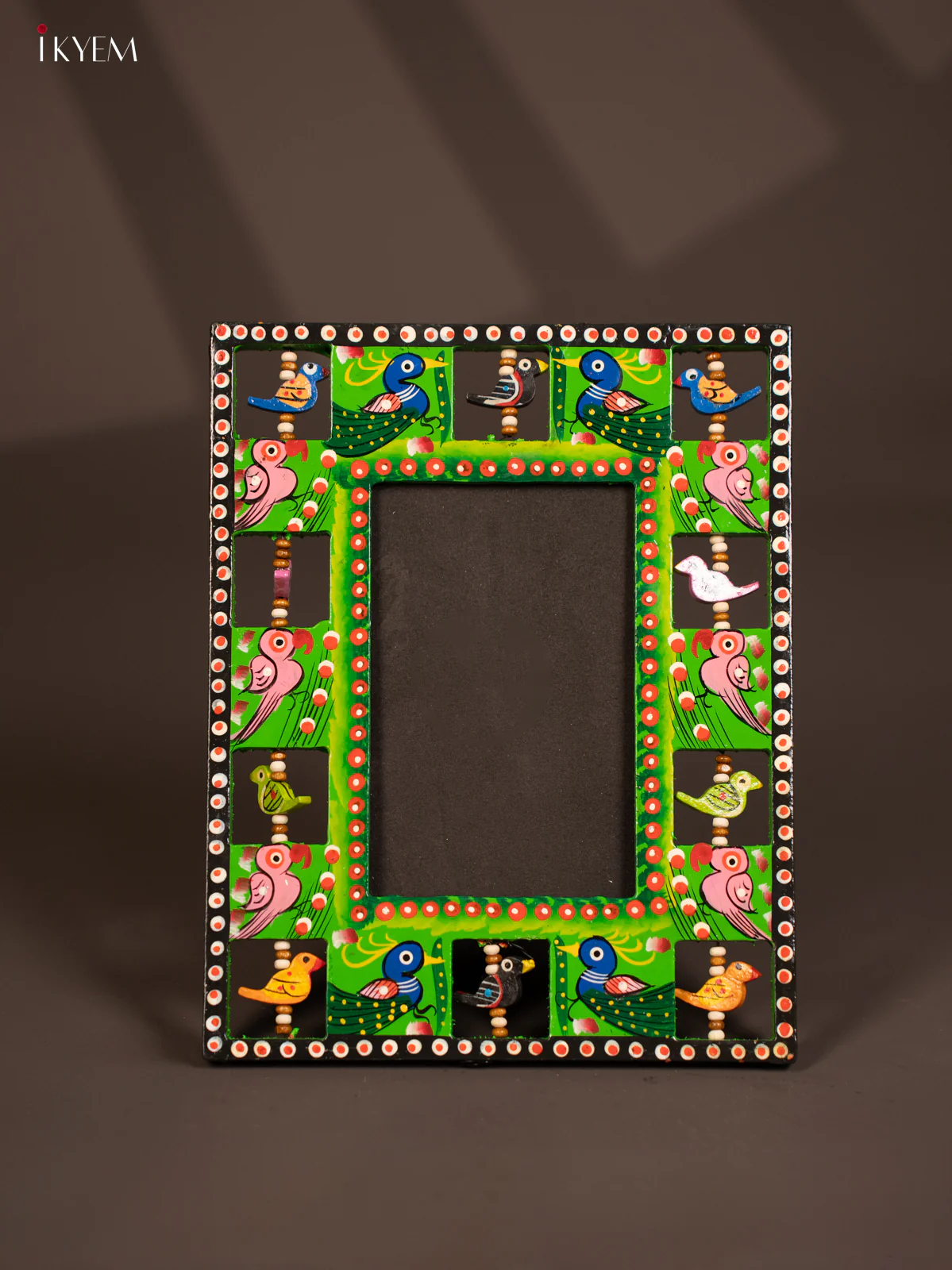 wooden photo frame with hand painted Birds - KF30126
