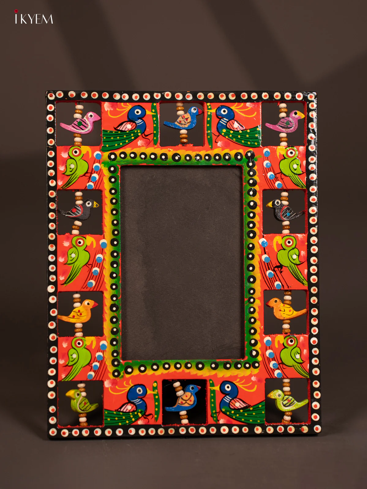 wooden photo frame With hand painted Birds - KF30127