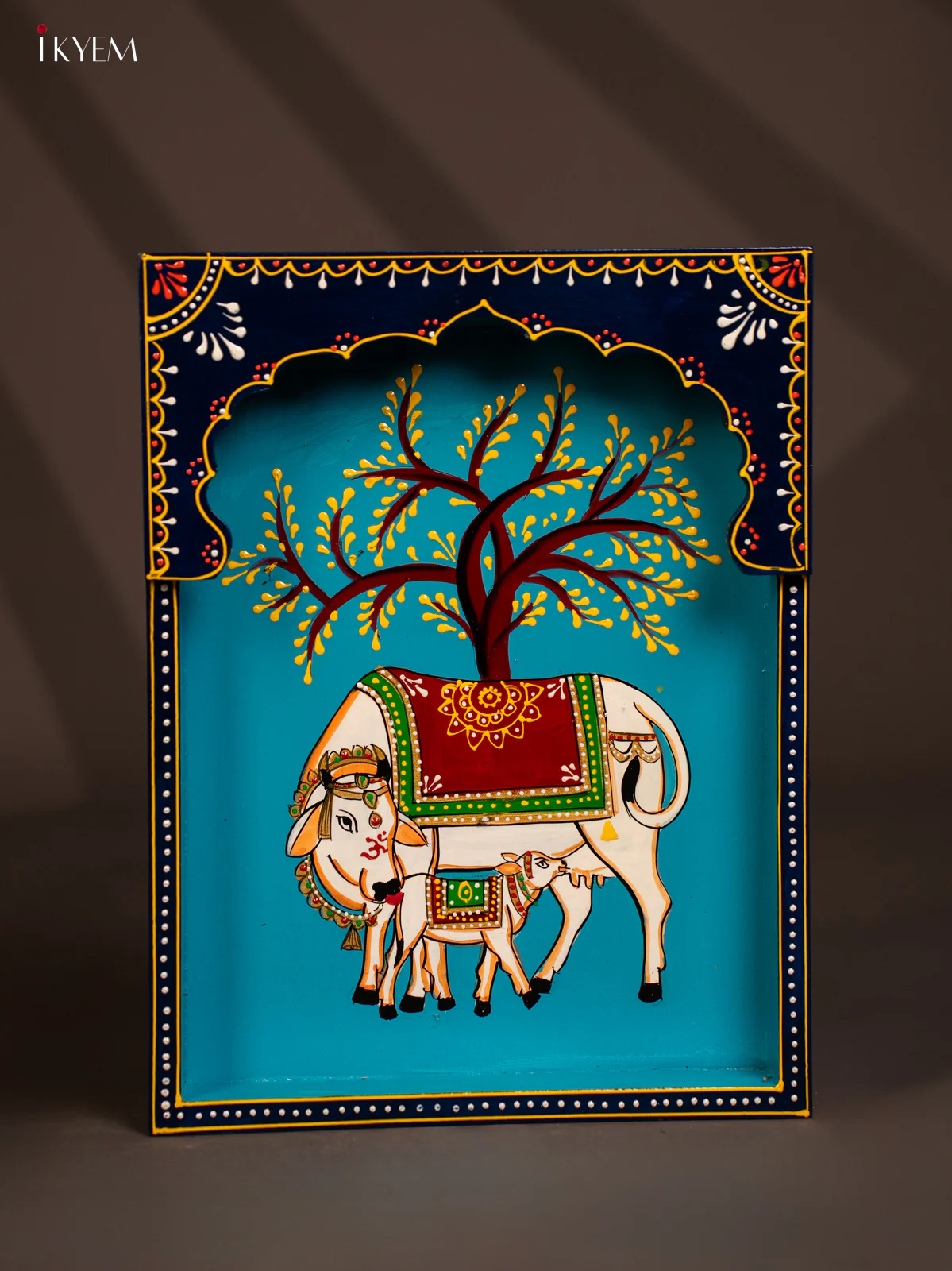 Hand Painted Cow & calf Wooden Wall Decor - KG01131