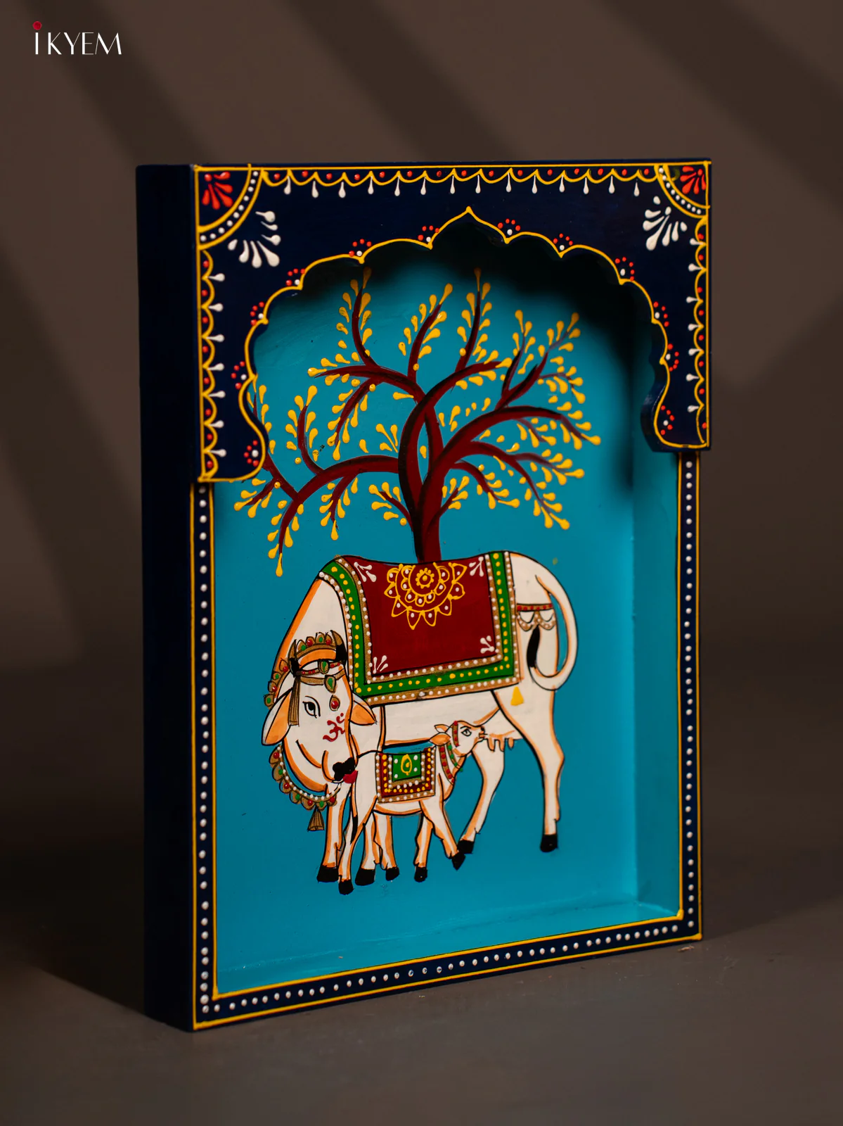 Hand Painted Cow & calf Wooden Wall Decor - KG01131 - Image 3
