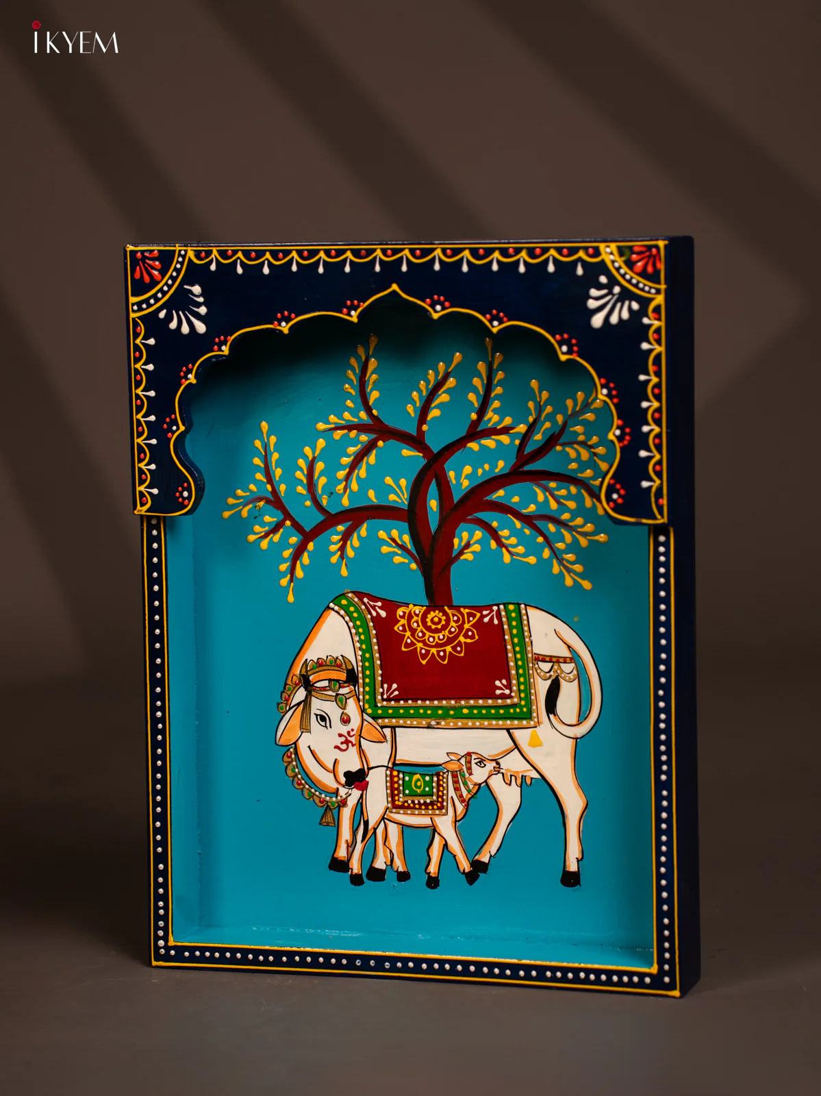 Hand Painted Cow & calf Wooden Wall Decor - KG01131 - Image 4