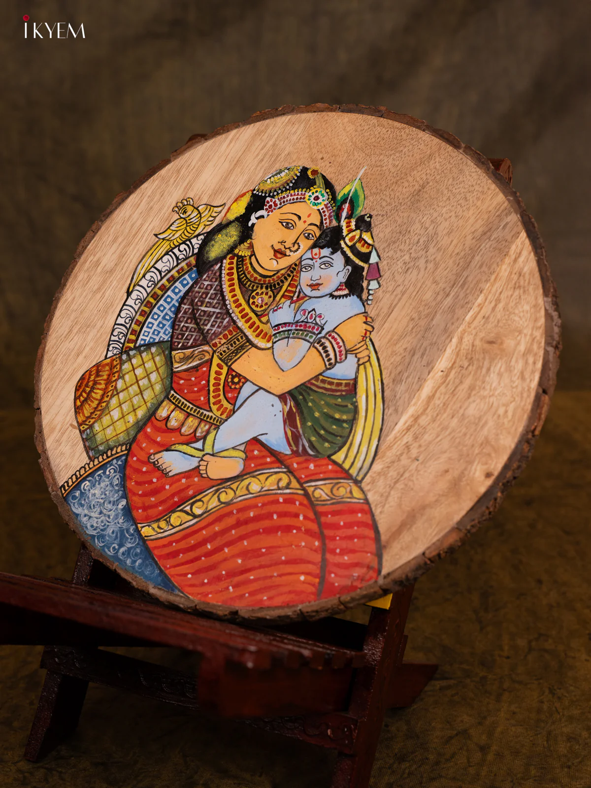 Pattachitra Art Painting - Yashoda Krishna(10x10) - KA04113 - Image 2