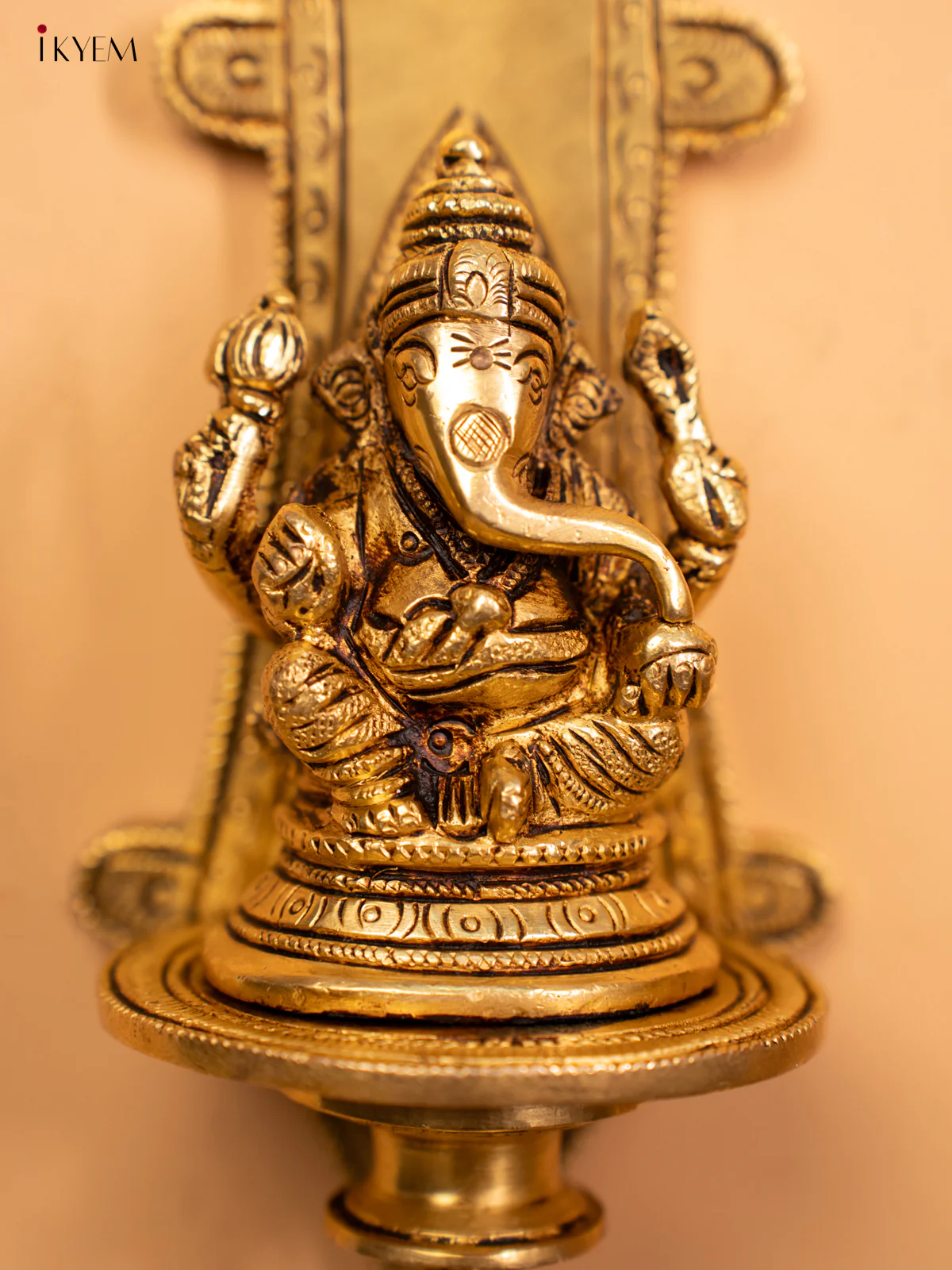 Brass Ganesha Wall Hanging (Set of 2) - KA07120 - Image 3