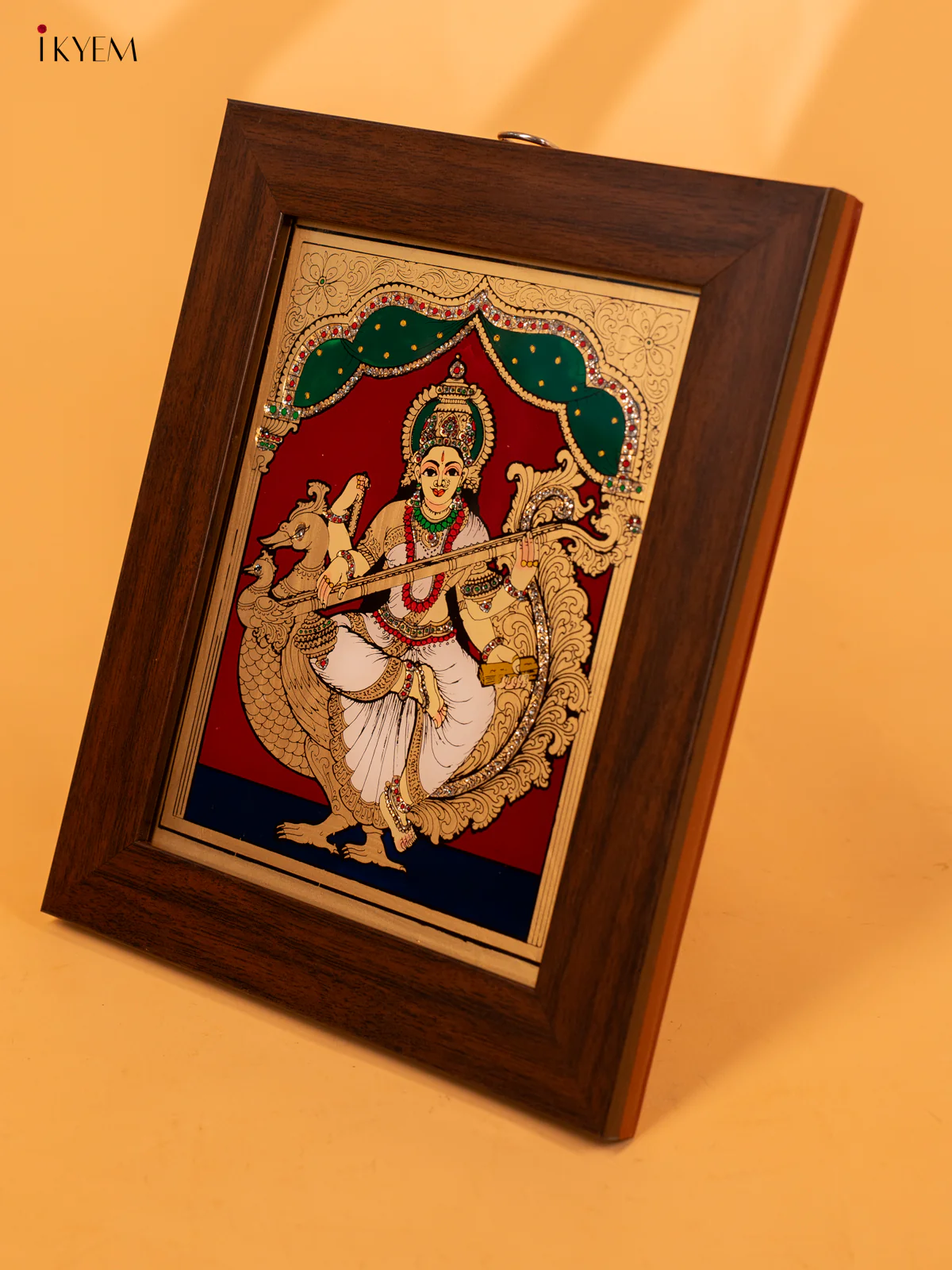 Reverse Glass Painted Photo Frame (10x8) - Saraswathi - KA07121 - Image 2