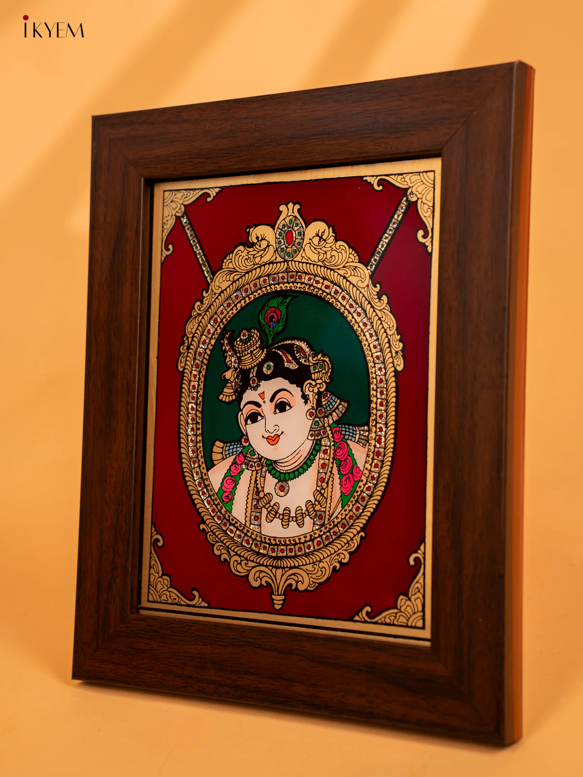Reverse Glass Painted Photo Frame (10x8) -Krishna - KA07122 - Image 2