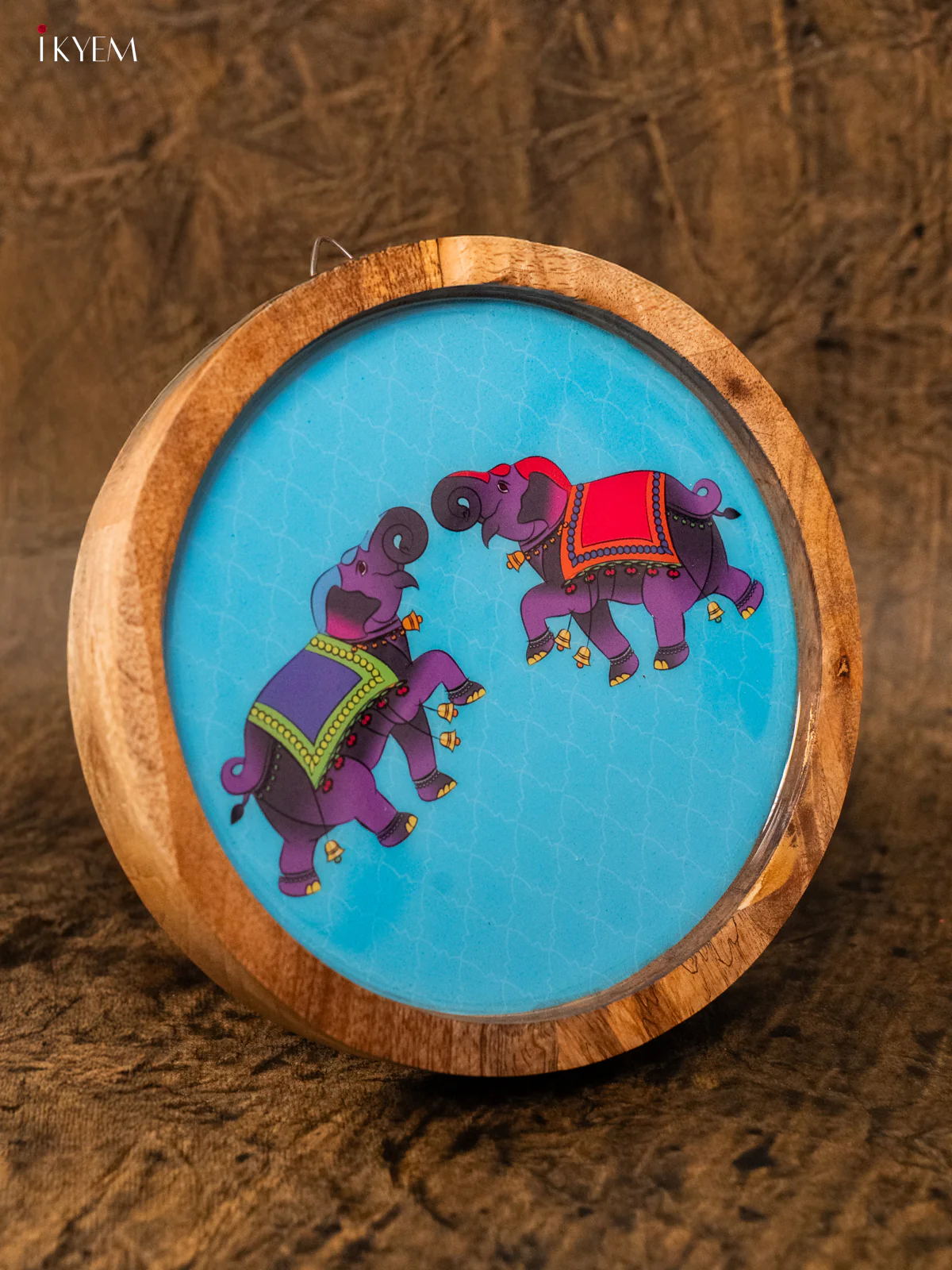 Wooden Digital Printed Wall Hanging Plate - 6 inch - Elephants - KA11165 - Image 4