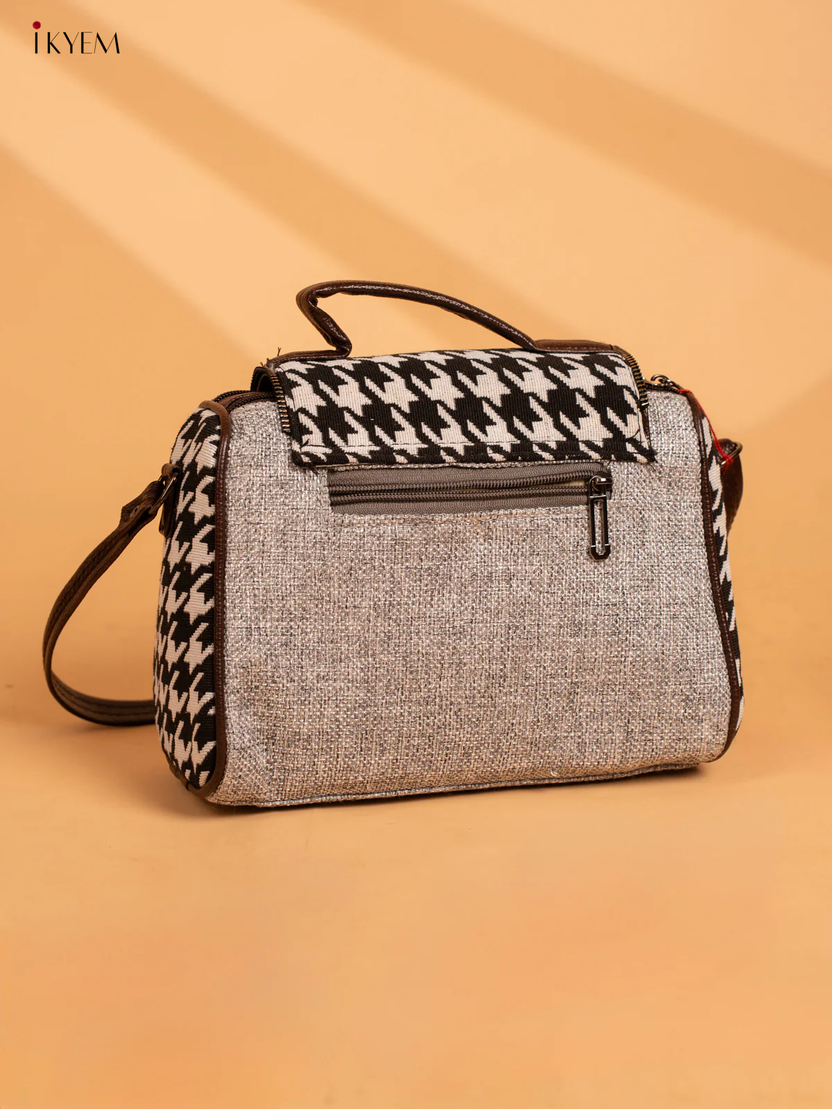 Sling Bag with Printed Gusset & Flap - Grey - KA18112 - Image 3