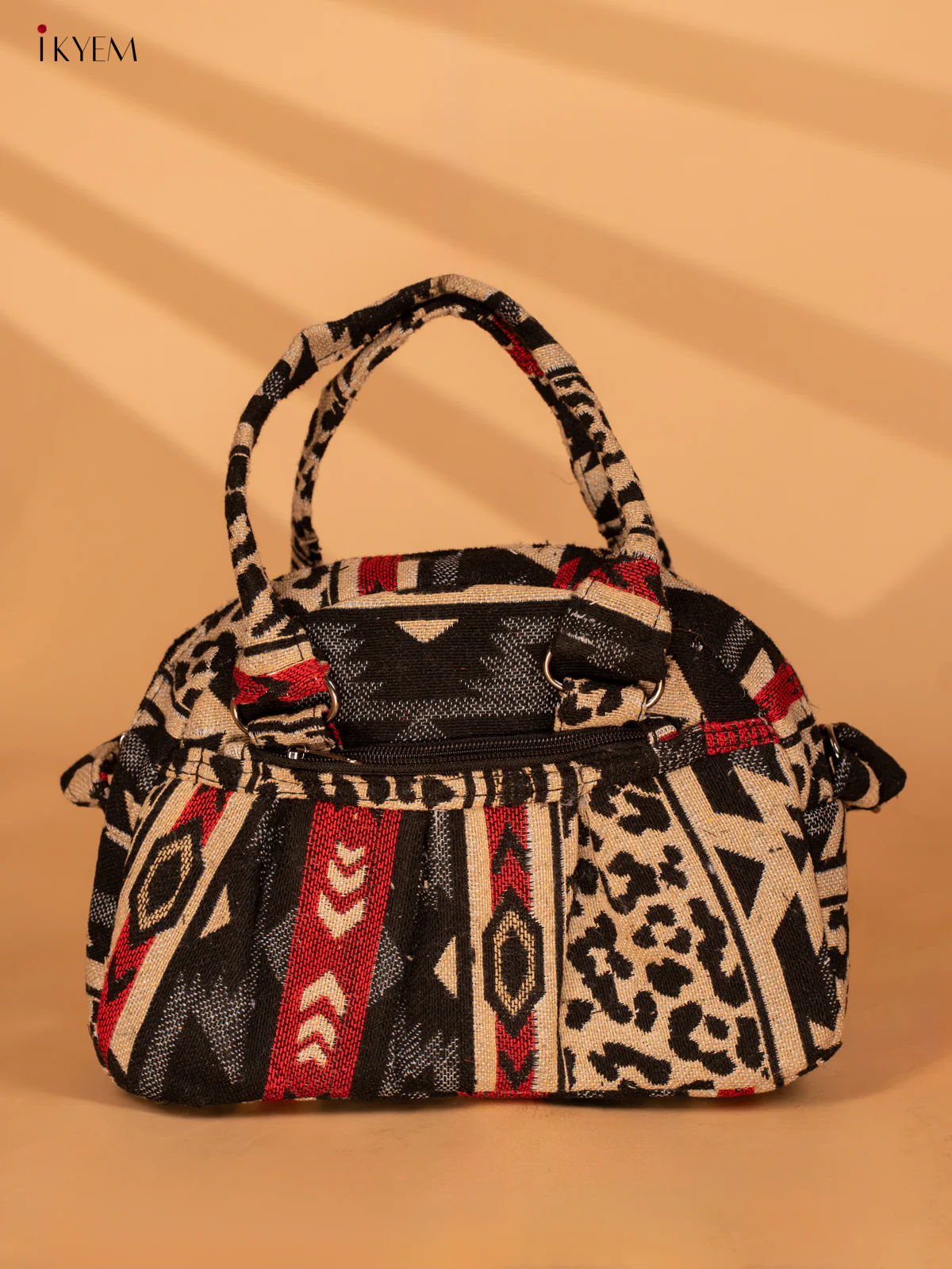 Printed Crushed Jute Sling Bag - Brown - KA18126 - Image 2