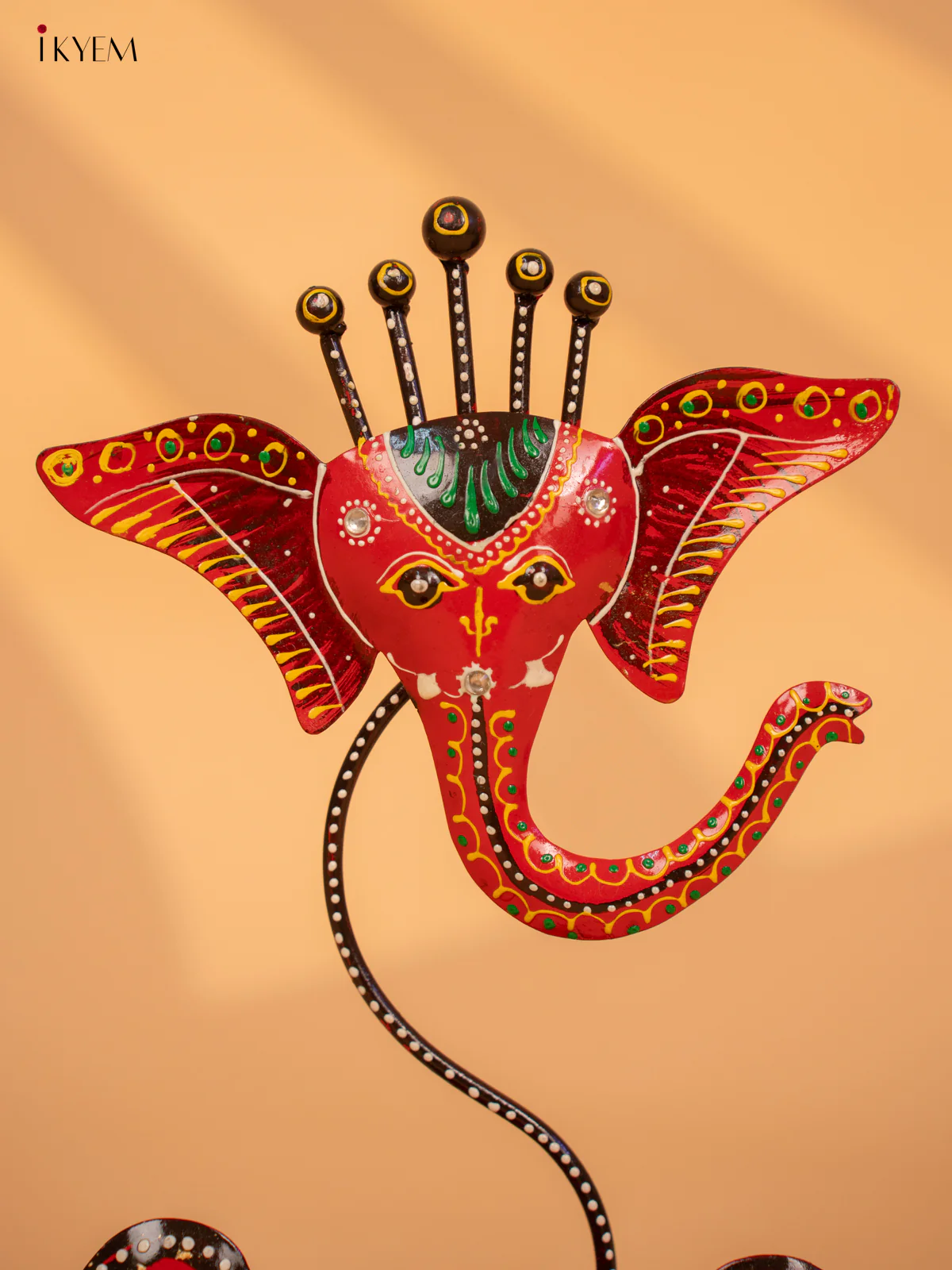 Iron Hand Painted Ganesha T-light Holder - 11 Inch -KA21113 - Image 3