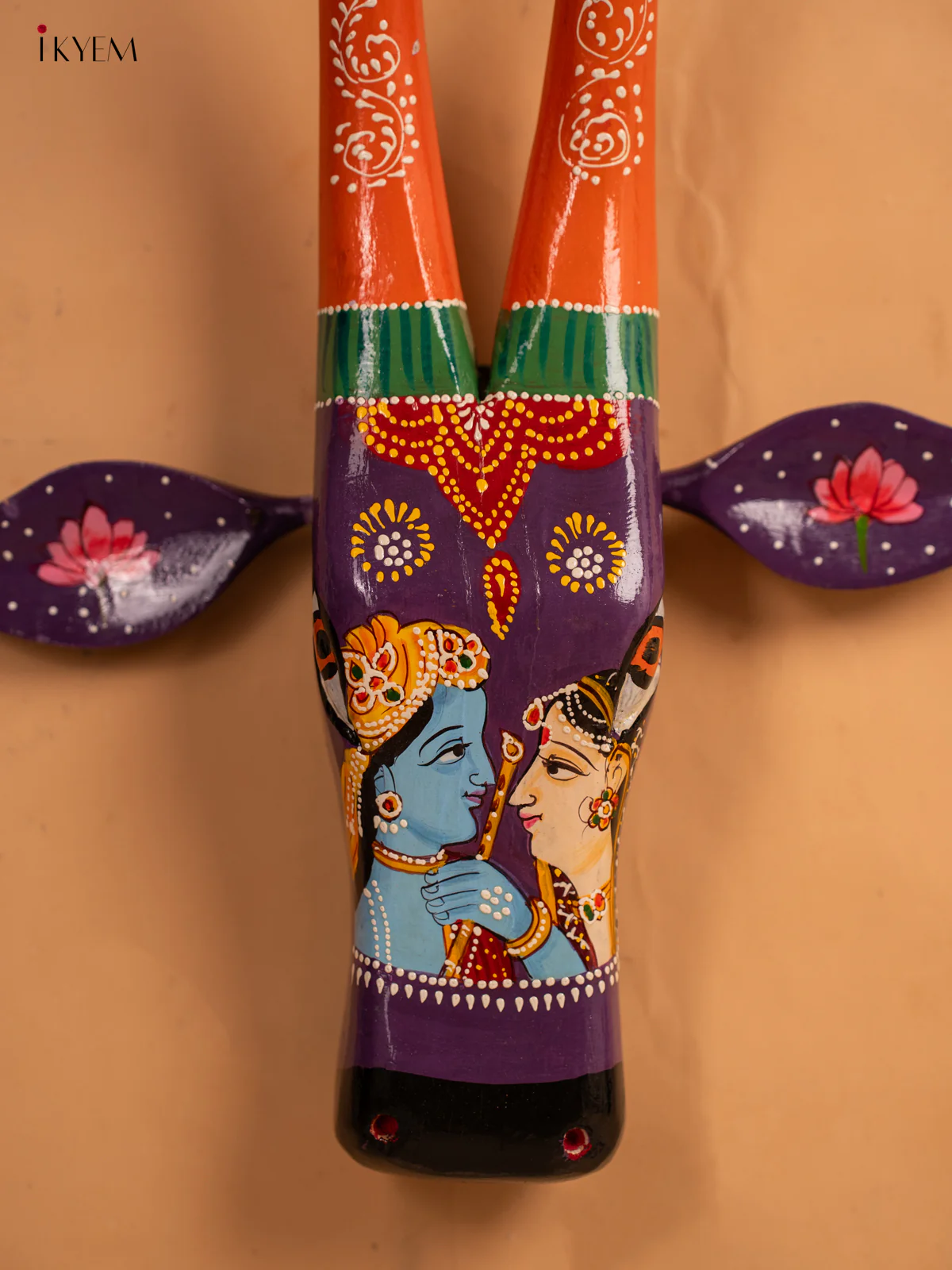 Hand Painted Cow Head - Violet - 16 inch - KA30143 - Image 2