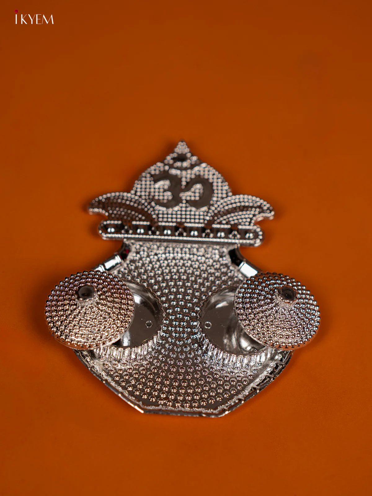 Kalasam Shaped Silver Plate With Haldi & Kumkum Holder - KF28134 - Image 3