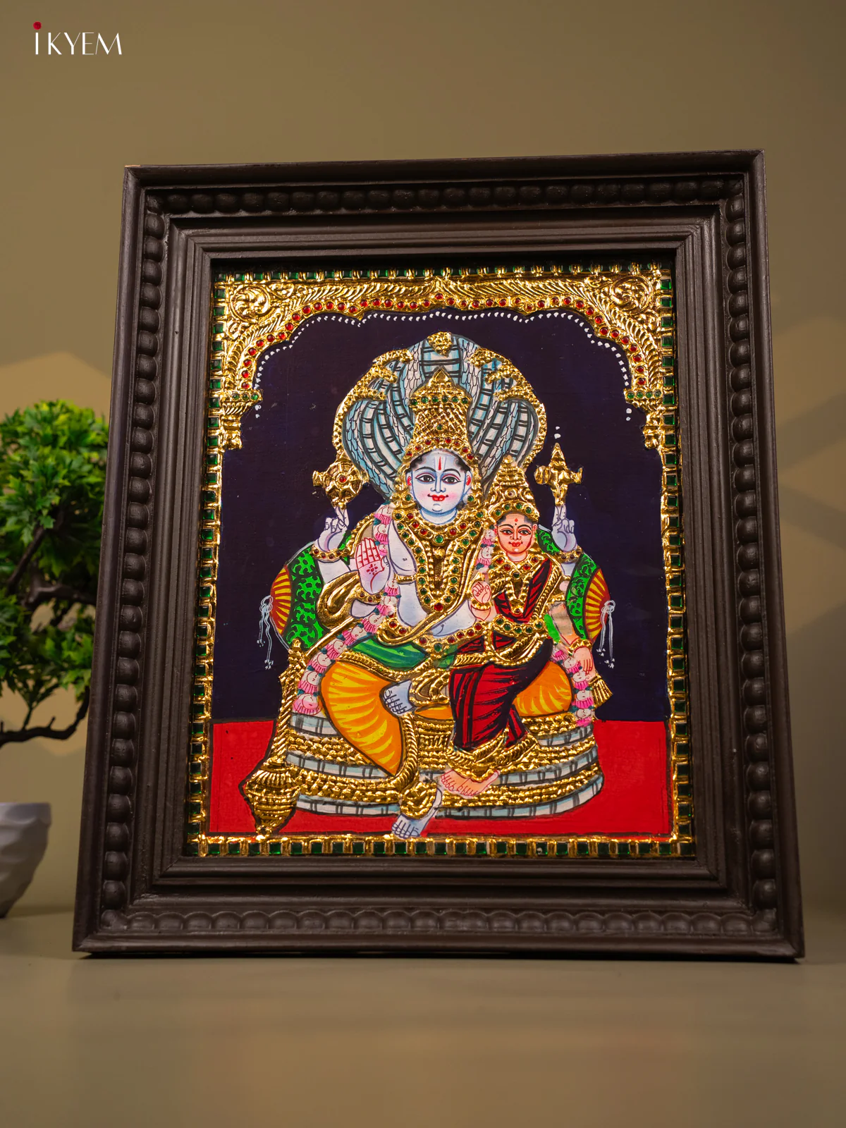 Lakshmi Vishnu - Tanjore Painting (18x15) - KB01117 - Image 5