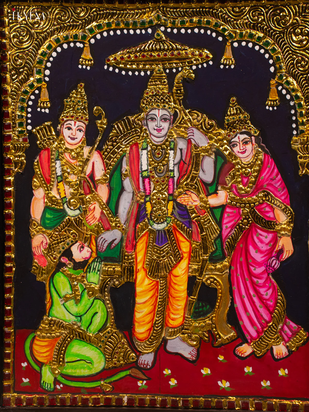Ramar Pattabhishekam - Tanjore Painting (18x15) - KB01120 - Image 3