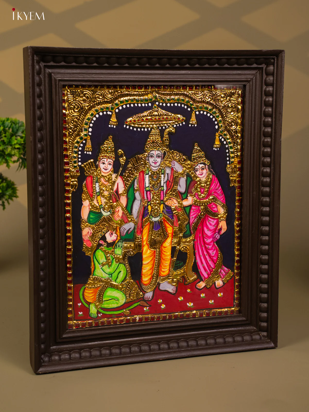 Ramar Pattabhishekam - Tanjore Painting (18x15) - KB01120 - Image 4