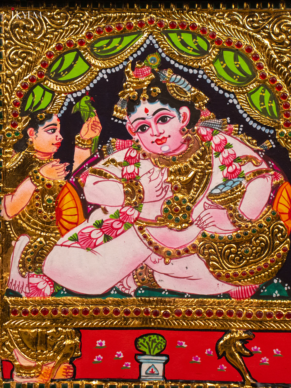 Baby Krishna - Tanjore Painting (15x13) - KB01131 - Image 3