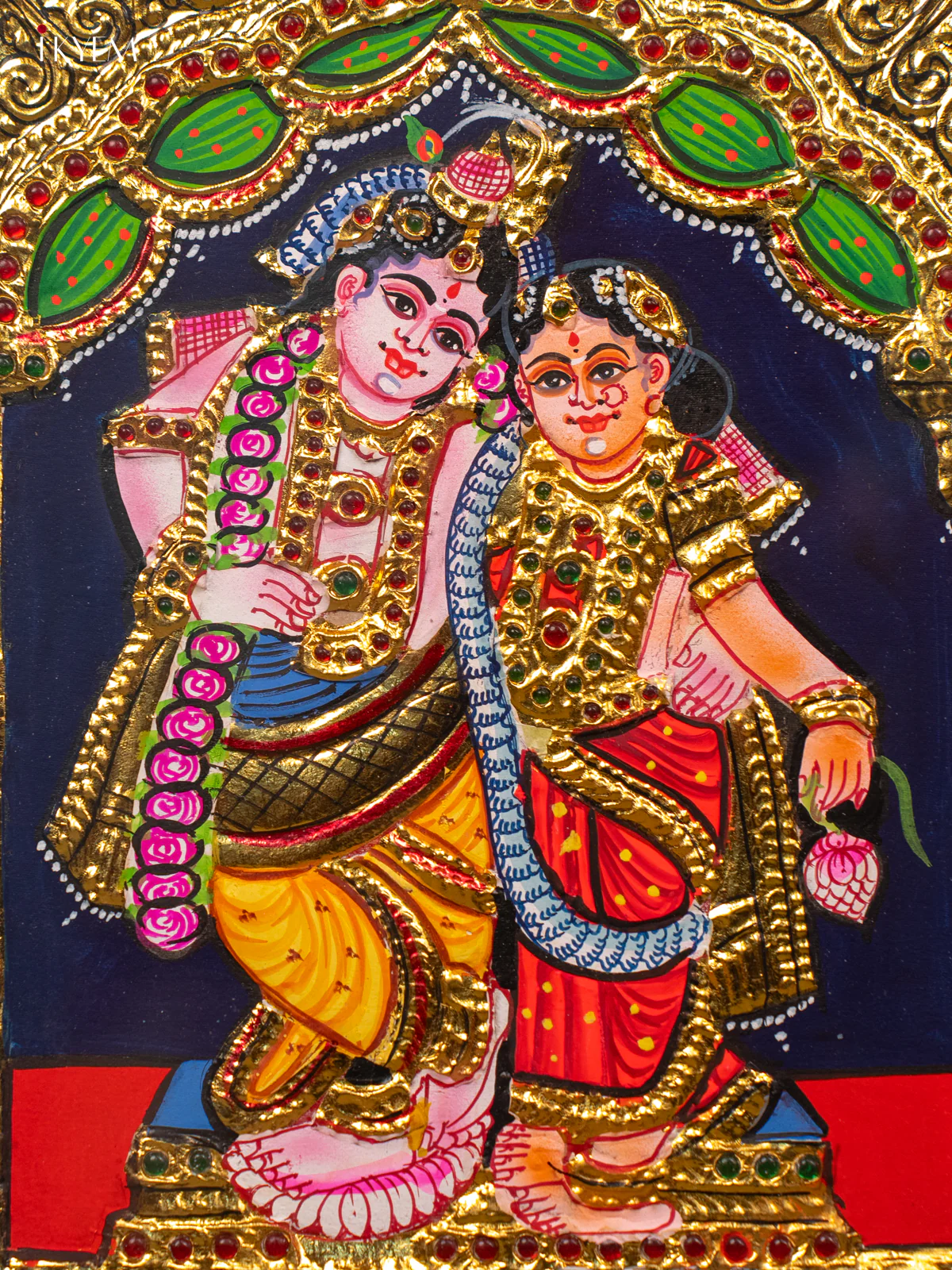 Radhe Krishna - Tanjore Painting (13x11) - KB01135 - Image 3