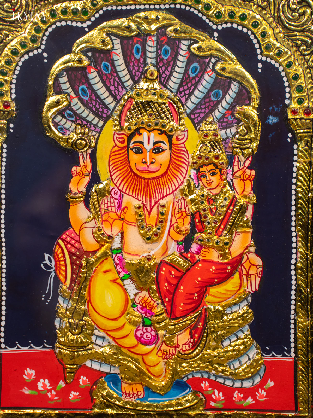 Lakshmi Narasimha - Tanjore Painting (13x11) - KB01136 - Image 3
