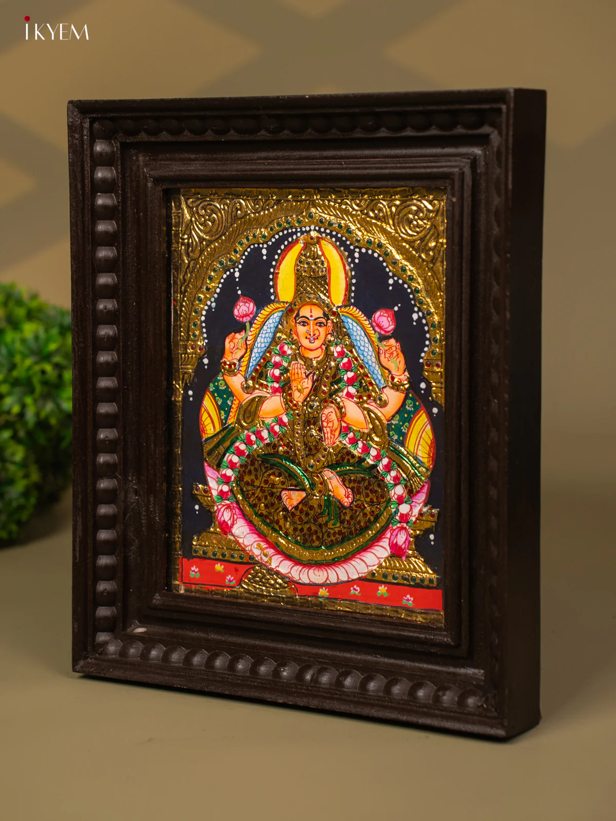 Lakshmi - Tanjore Painting (13x11) - KB01138 - Image 3