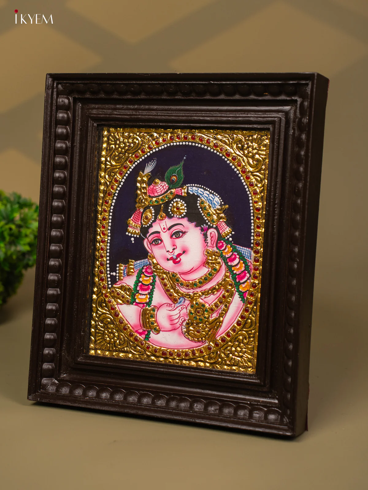 Sri Krishna - Tanjore Painting (13x11) - KB01142 - Image 2