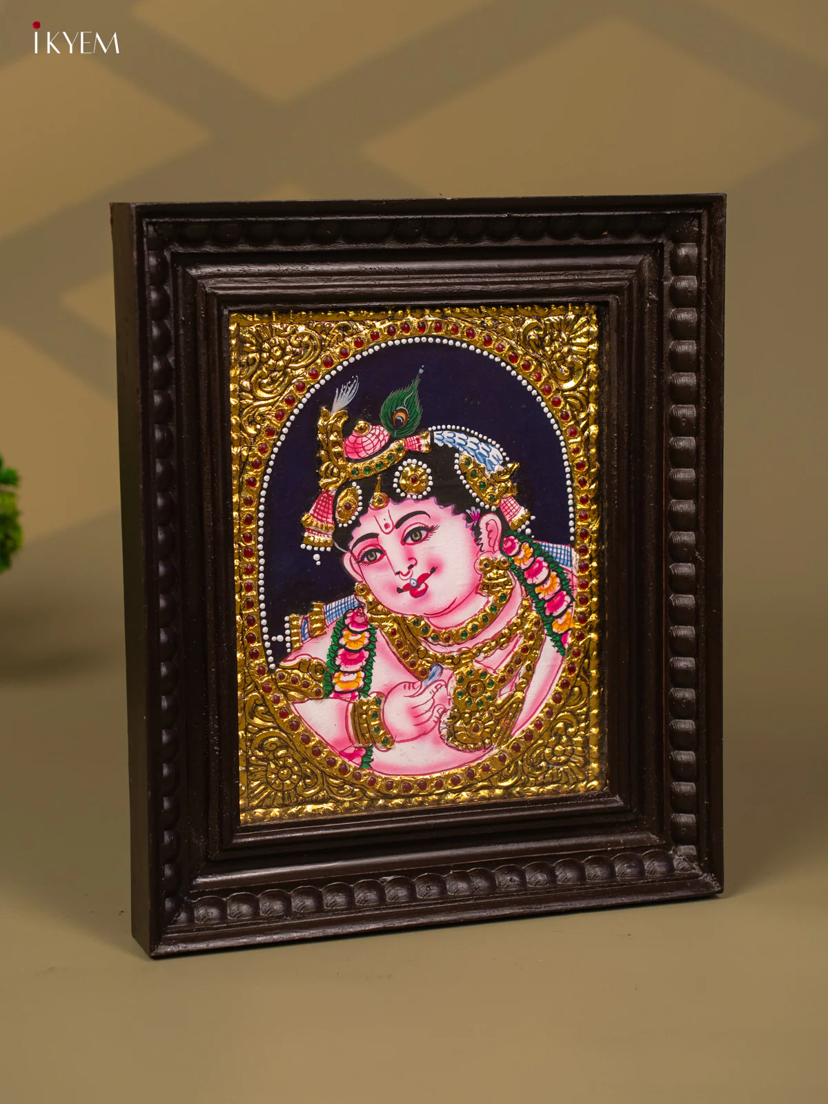 Sri Krishna - Tanjore Painting (13x11) - KB01142 - Image 4