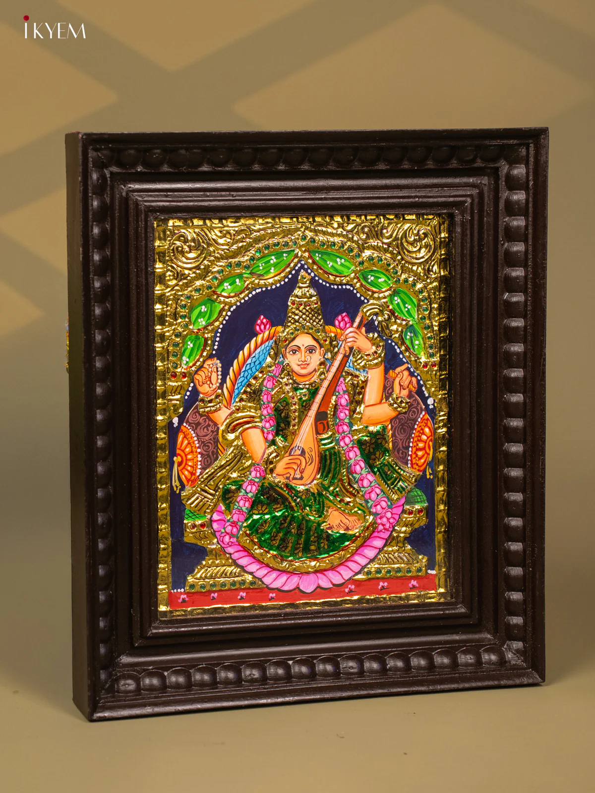 Saraswathi - Tanjore Painting (13x11) - KB01144 - Image 4
